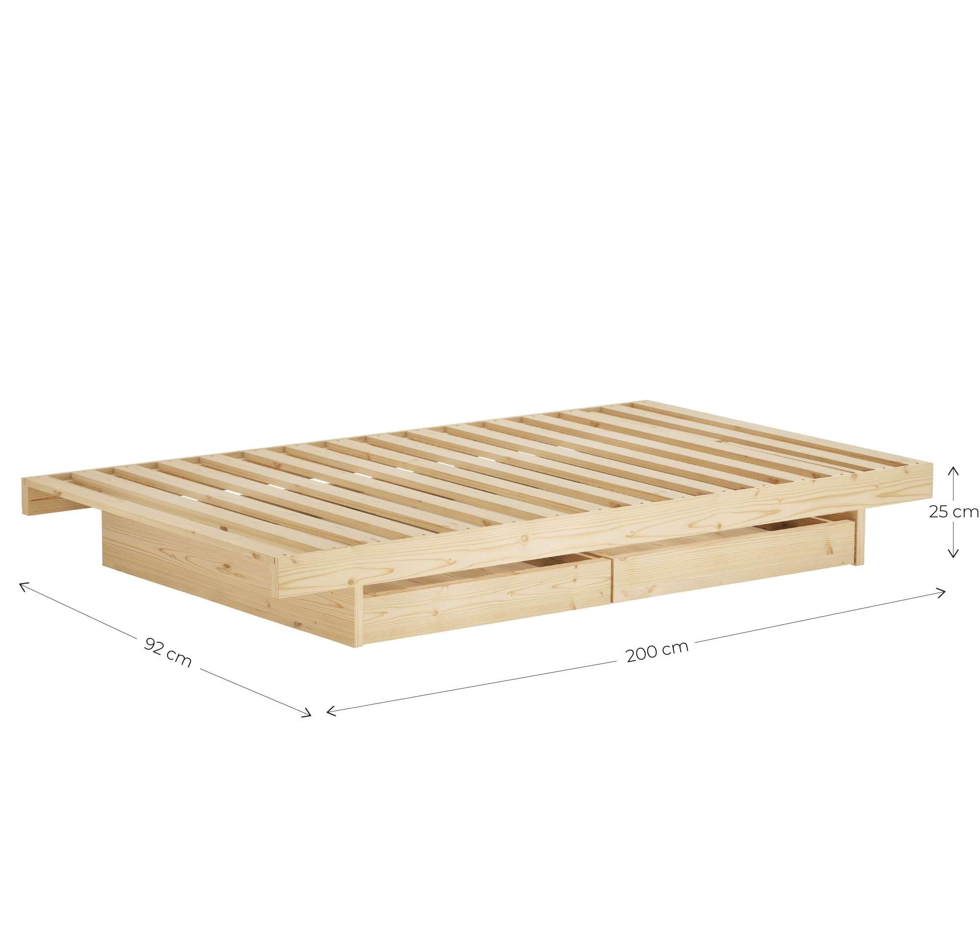 Karup Design Bettgestell »Kanso Bed, Stauraumbett, Bett mit oder ohne Schubladen«, Bett mit/ohne Schubladen, inkl Lattenrost, FSC®zertifiert