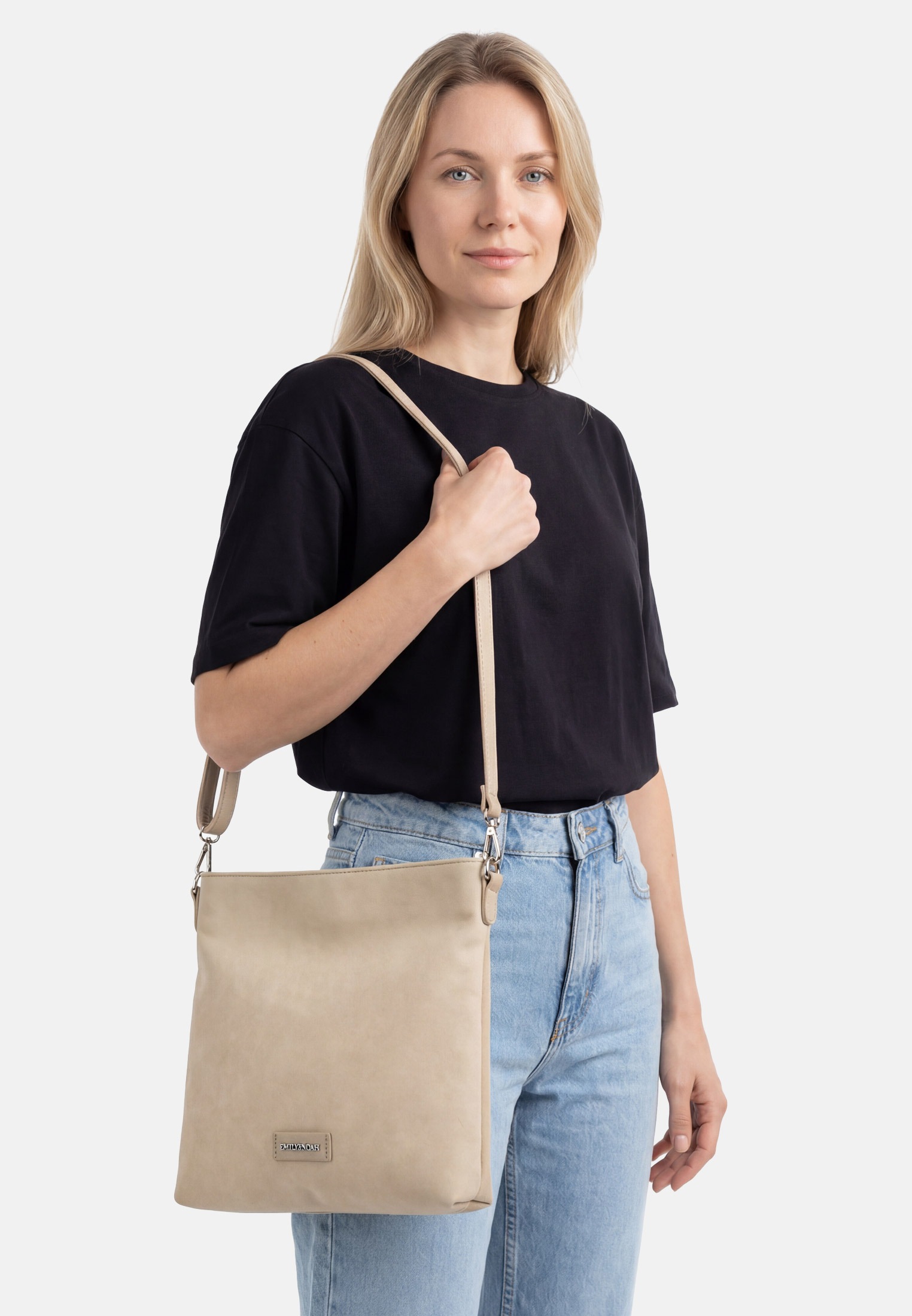 EMILY & NOAH Jeanna Shoulder Bag Beige 2