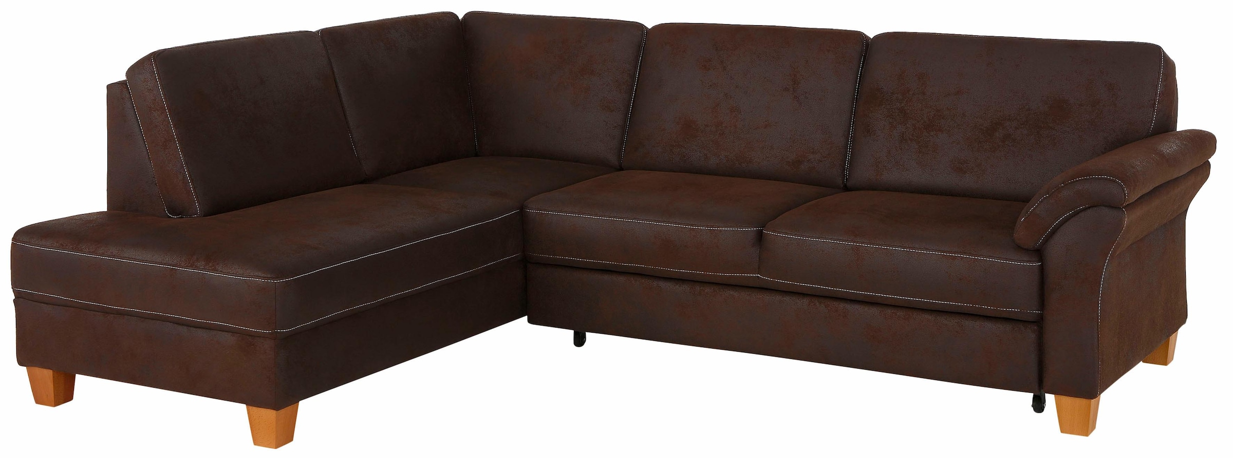 Home affaire Ecksofa »Borkum L-Form«, mit Federkern, wahlweise mit Bettfunktion