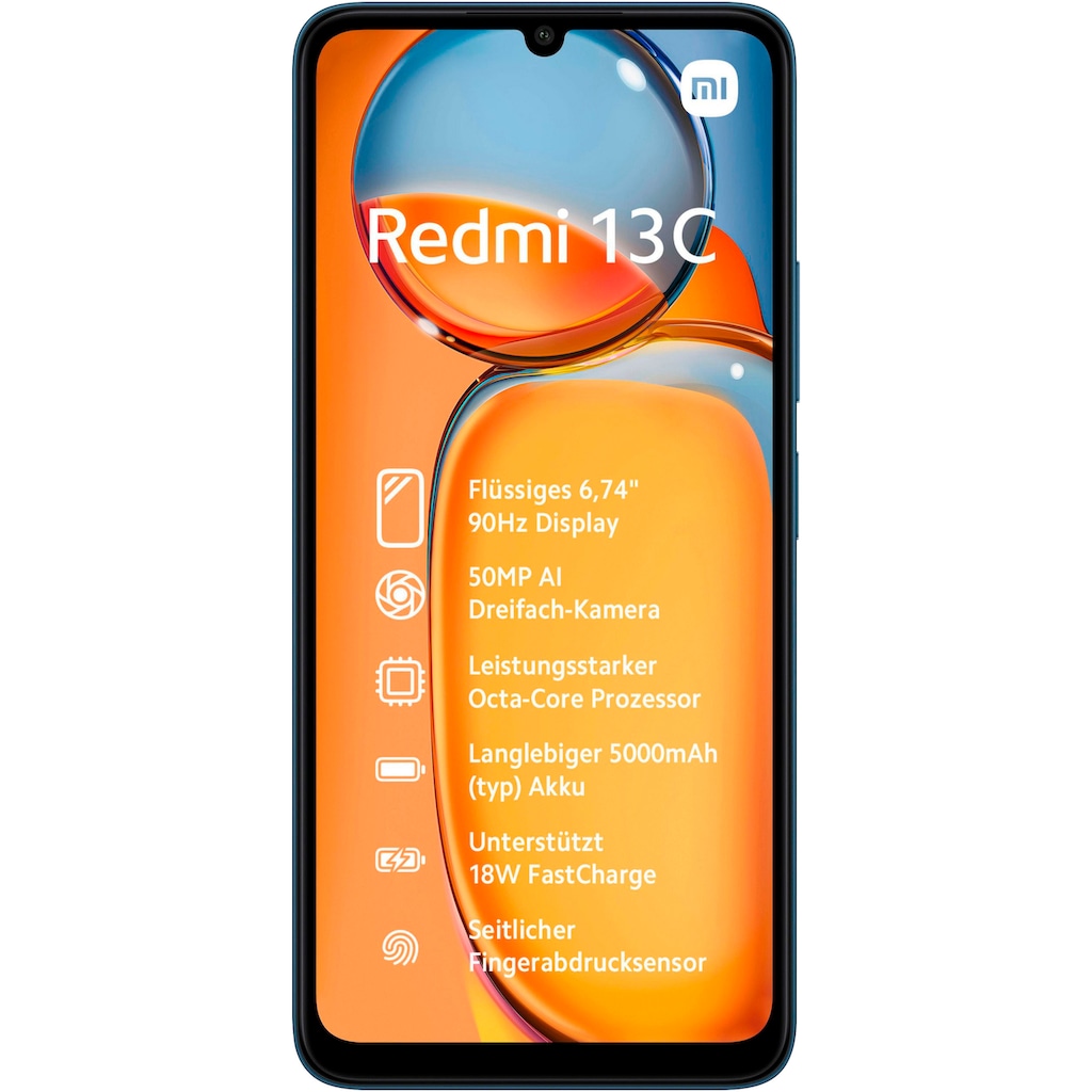 Xiaomi Smartphone »Redmi 13C 128GB«, navy blue, 17,1 cm/6,74 Zoll, 128 GB Speicherplatz, 50 MP Kamera