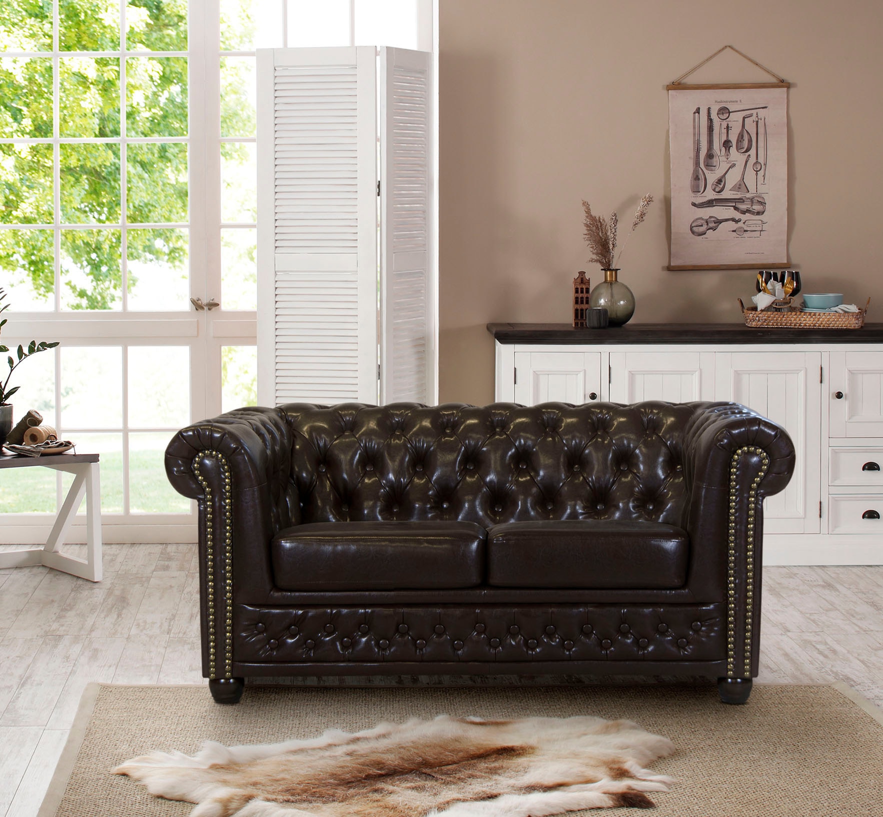 Home affaire Chesterfield-Sofa "Rysum", Chesterfield-Optik, in 2 Bezugsqual günstig online kaufen