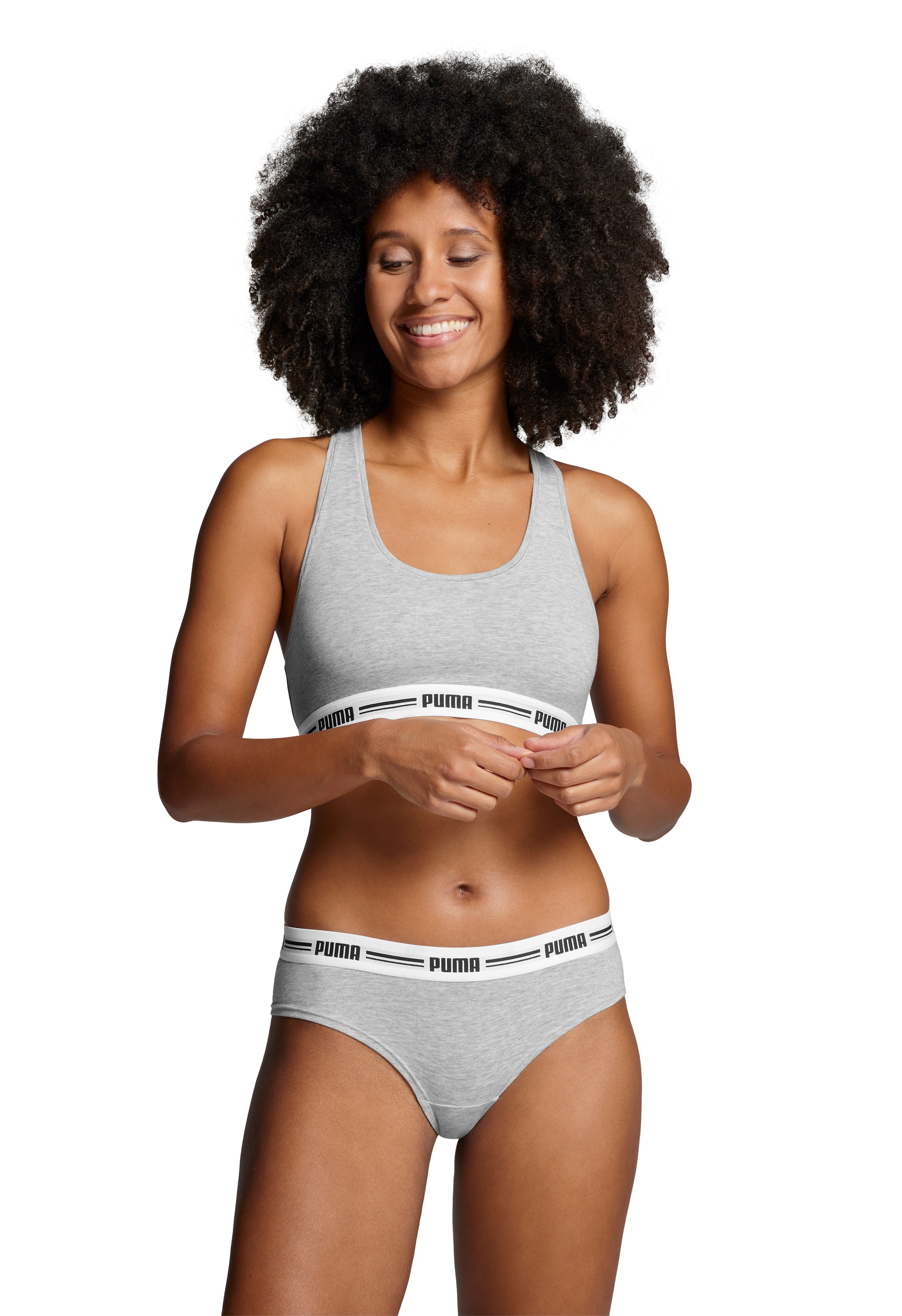 PUMA Brasilslip "PUMA WOMEN BRAZILIAN 2P HANG", (2er Pack), mit weichem Log günstig online kaufen