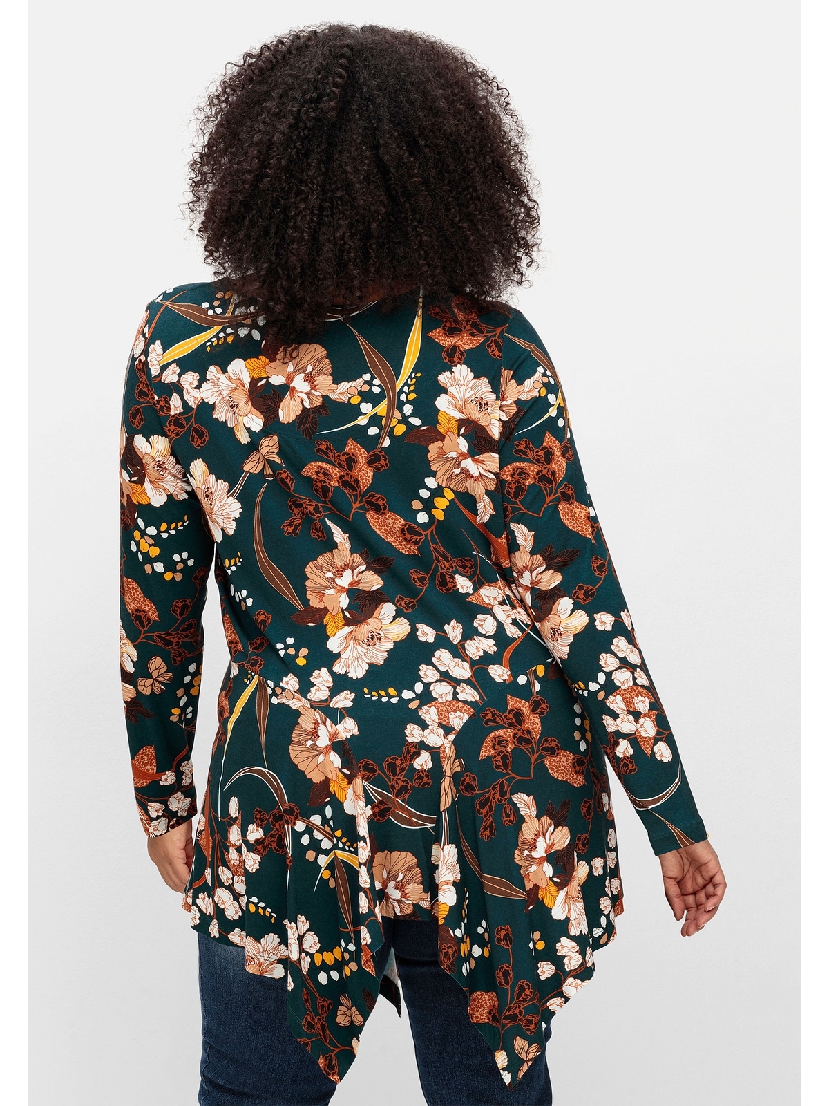 sheego by Joe Browns Zipfelshirt »Große Größen«, in A-Linie, mit floralem Alloverdruck