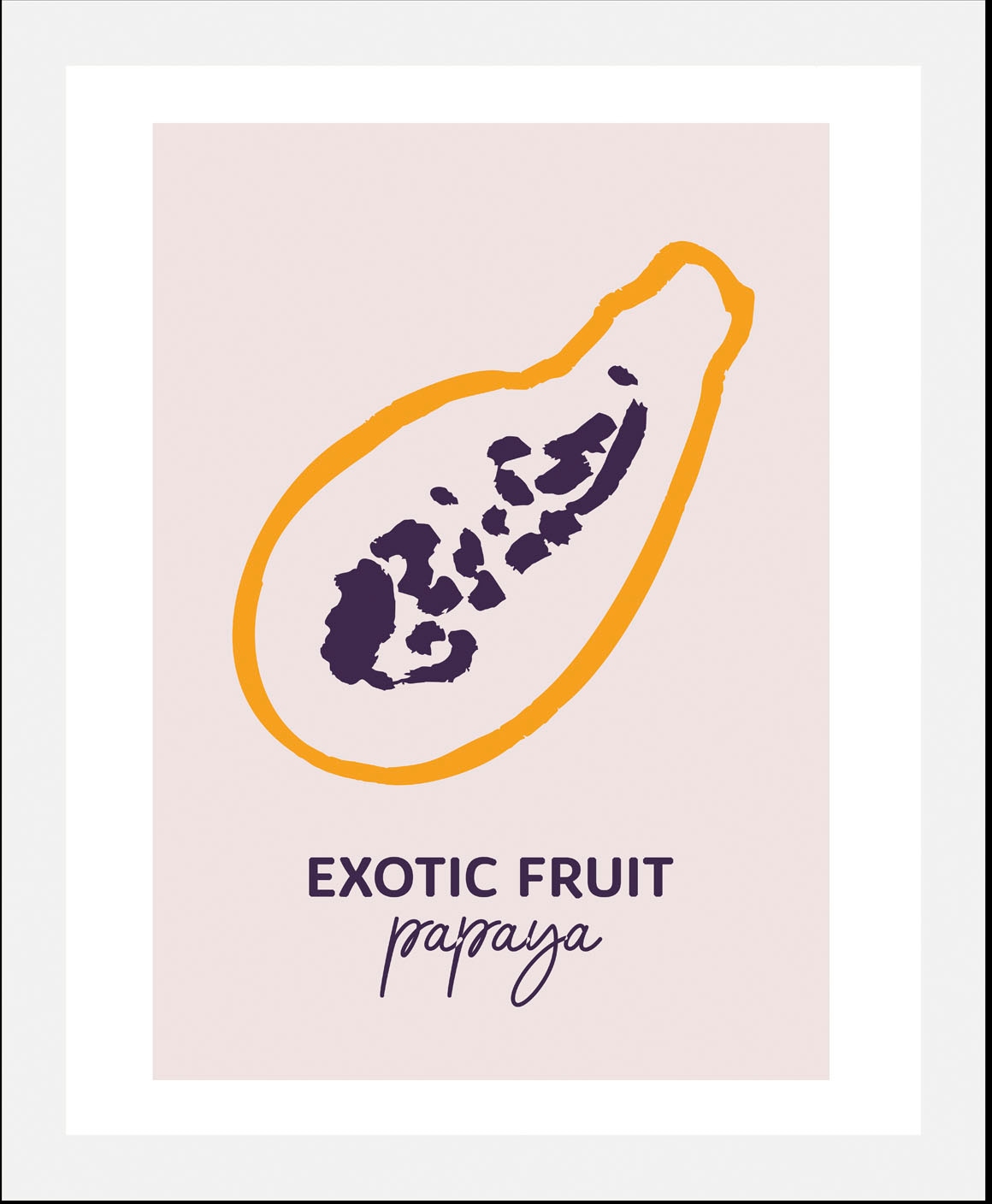 queence Bild »Papaya«, Obst-Obst Bilder-Schriftzug-Kunst, (1 St.), gerahmt