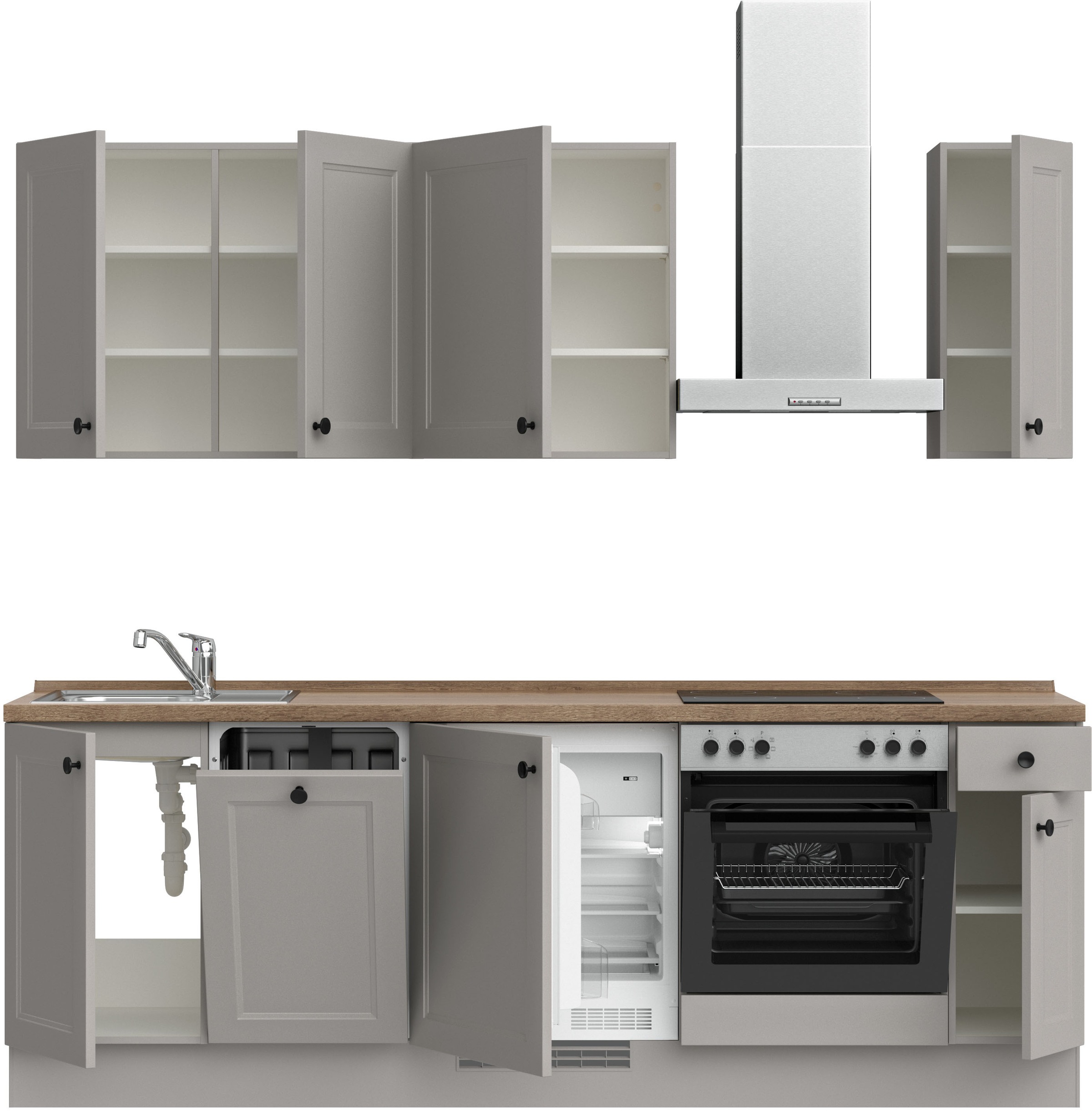 nobilia® Küchenzeile »"Cascada I"«, vormontiert, Ausrichtung wählbar, Breite 240 cm, wahlw. mit E-Geräten
