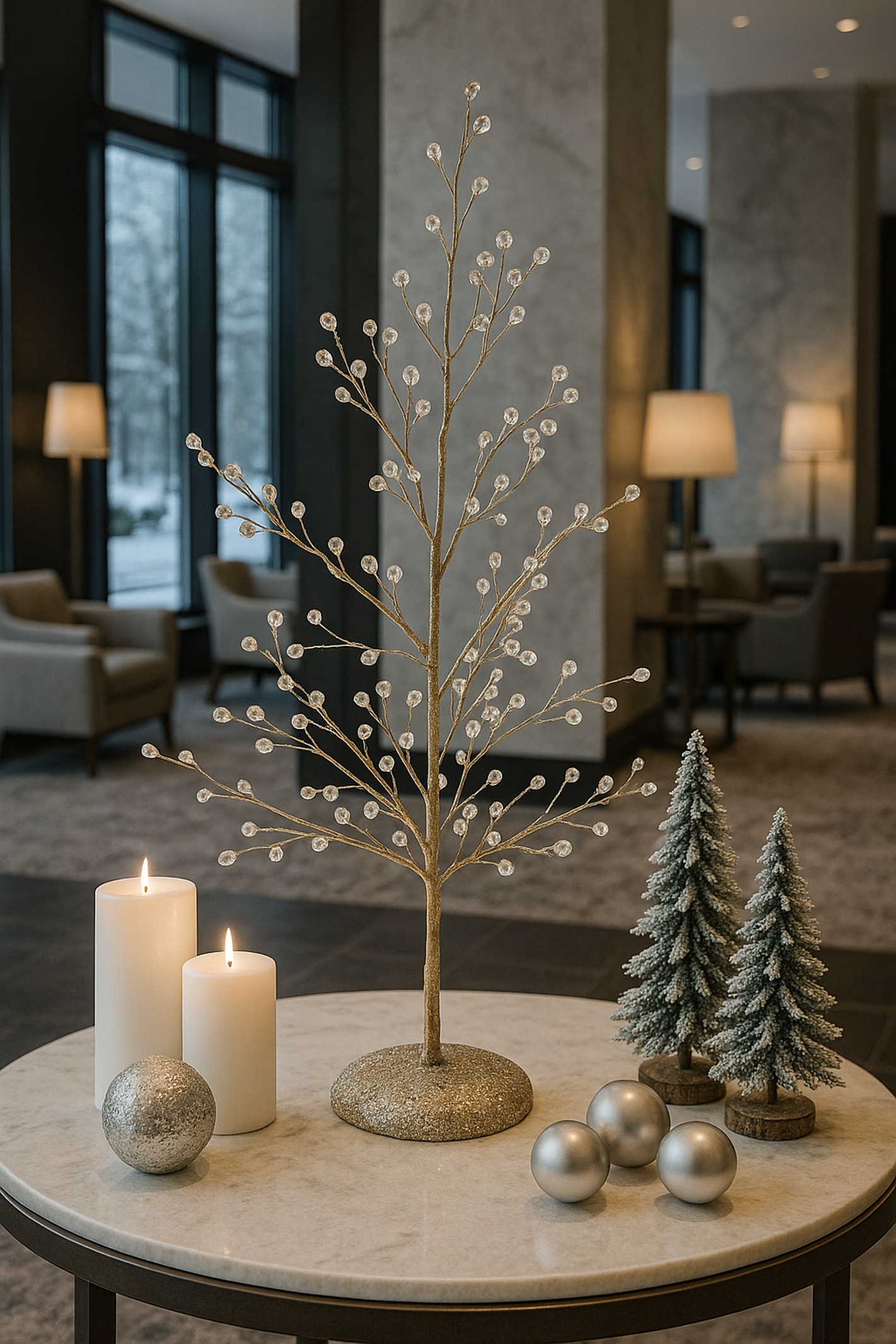 I.GE.A. Kunstbaum »Dekobaum mit Acryl-Steinchen« und Glimmer Weihnachtsbaum Christbaum Weihnachtsdeko