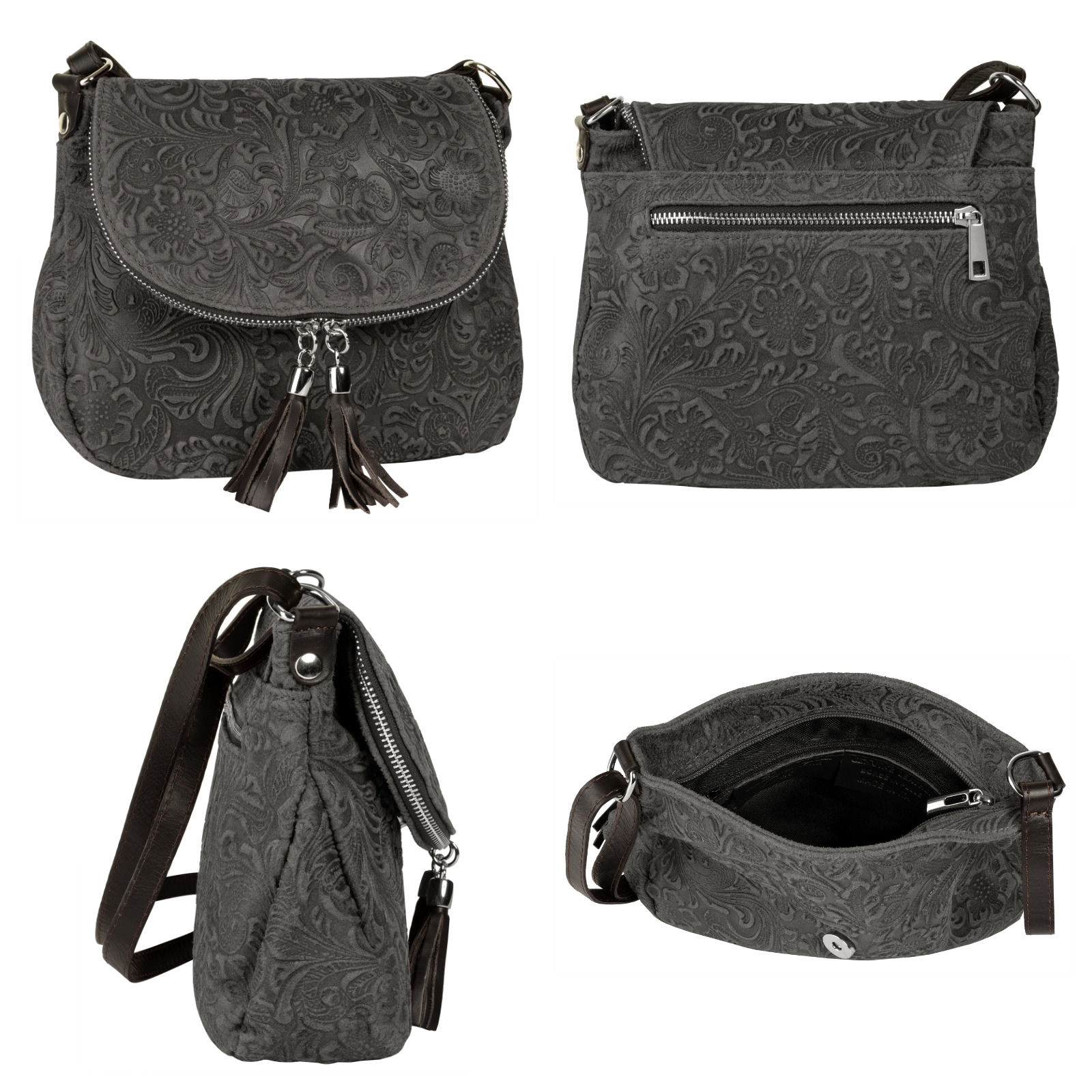 Samantha Look Umhängetasche, echt Leder, Made in Italy