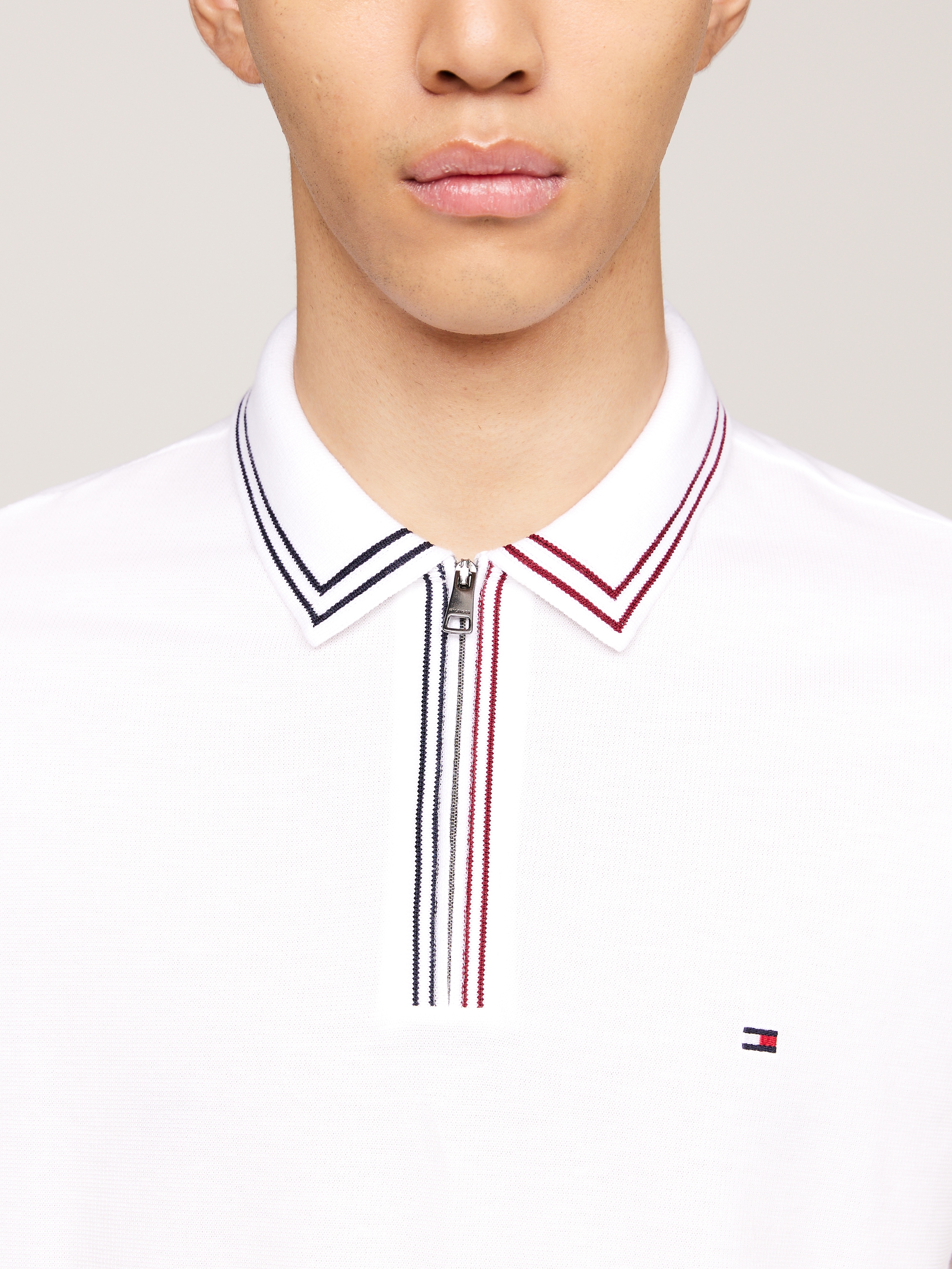 Tommy Hilfiger Poloshirt "RWB ZIP PLACKET TIPPING REG POLO", mit kontrastfa günstig online kaufen