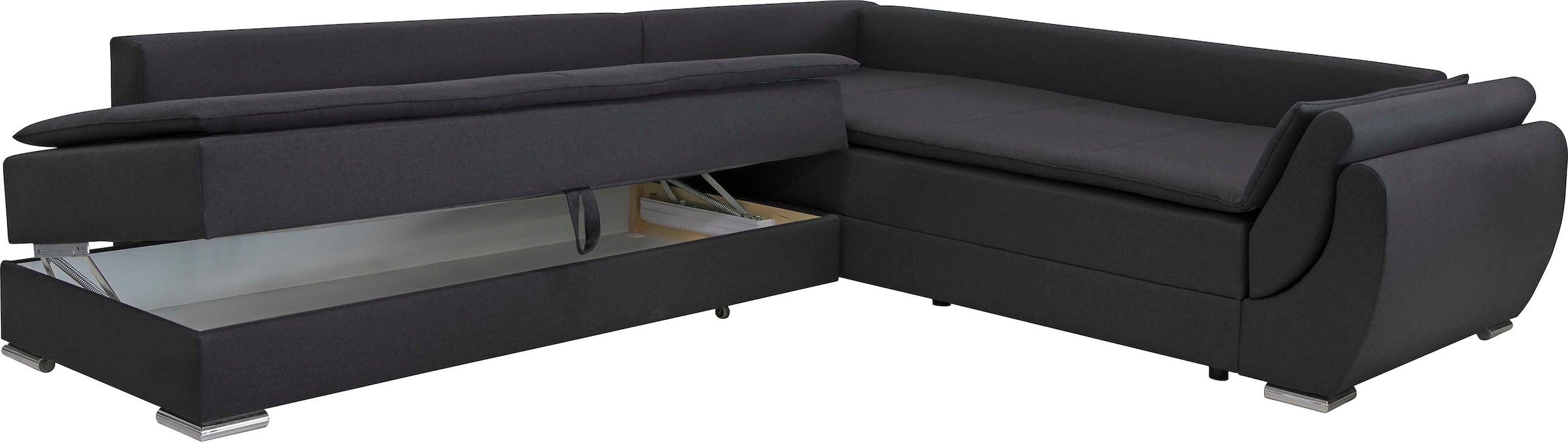 INOSIGN Ecksofa »Göteborg«, mit Boxspring-Bettfunktion und Bettkasten, Dauerschlaffunktion, Topper