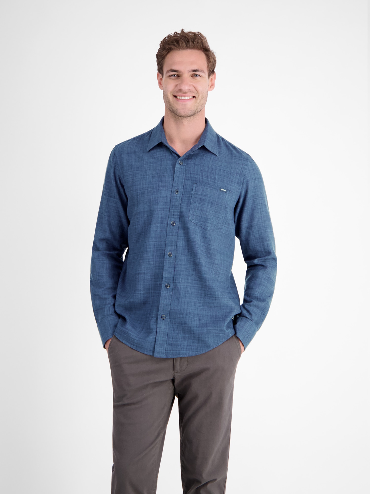 LERROS Langarmhemd "LERROS Herrenhemd, Fancy-Twill" günstig online kaufen