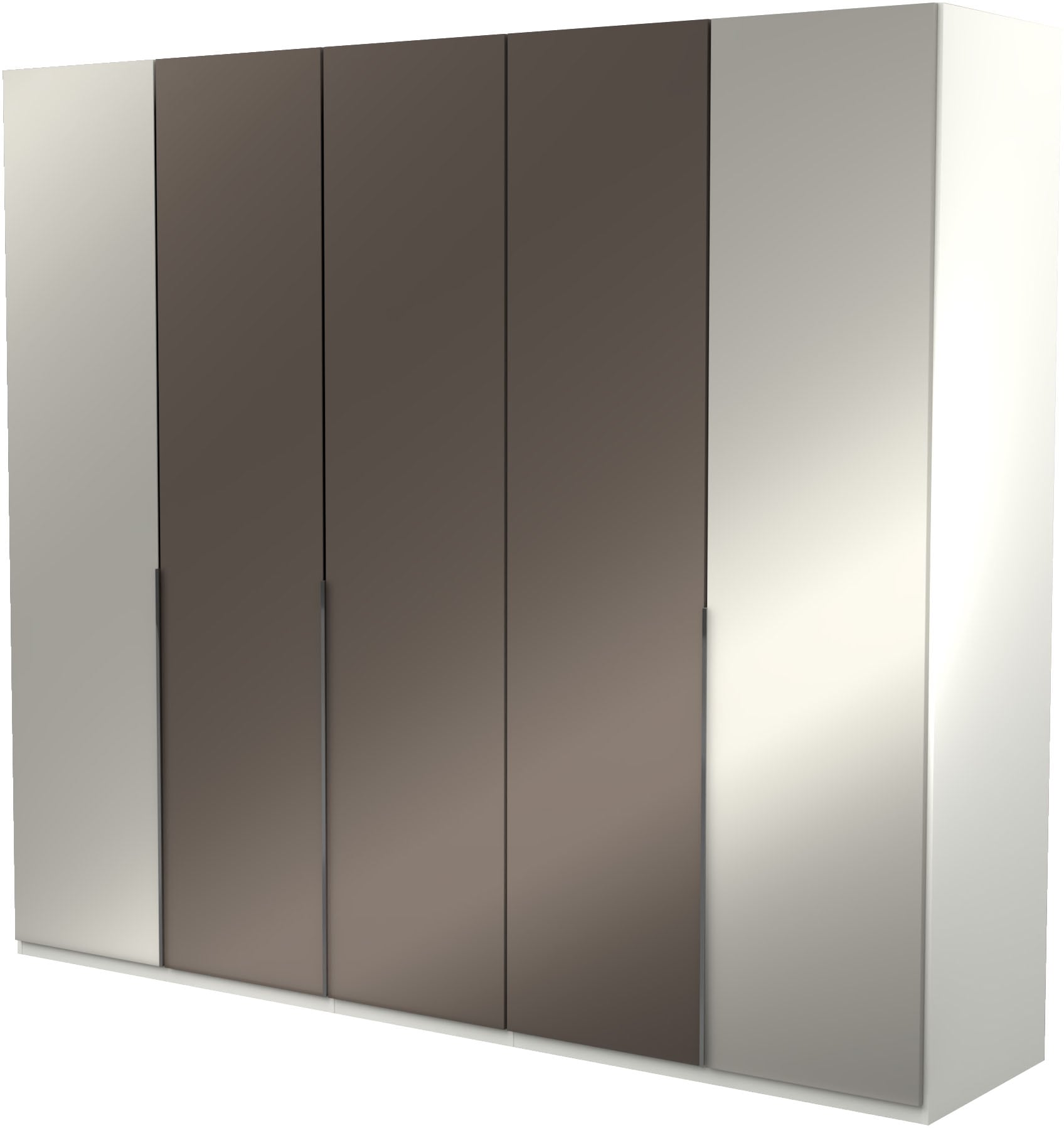 Musterring Kleiderschrank "San Diego, Kleiderschrank, Schrank, Garderobe, mit Glastüren" 1 Stk. tlg. 5-türig (gedämpft), 6 Böden, 3 Kleiderstangen, Chromgriffe