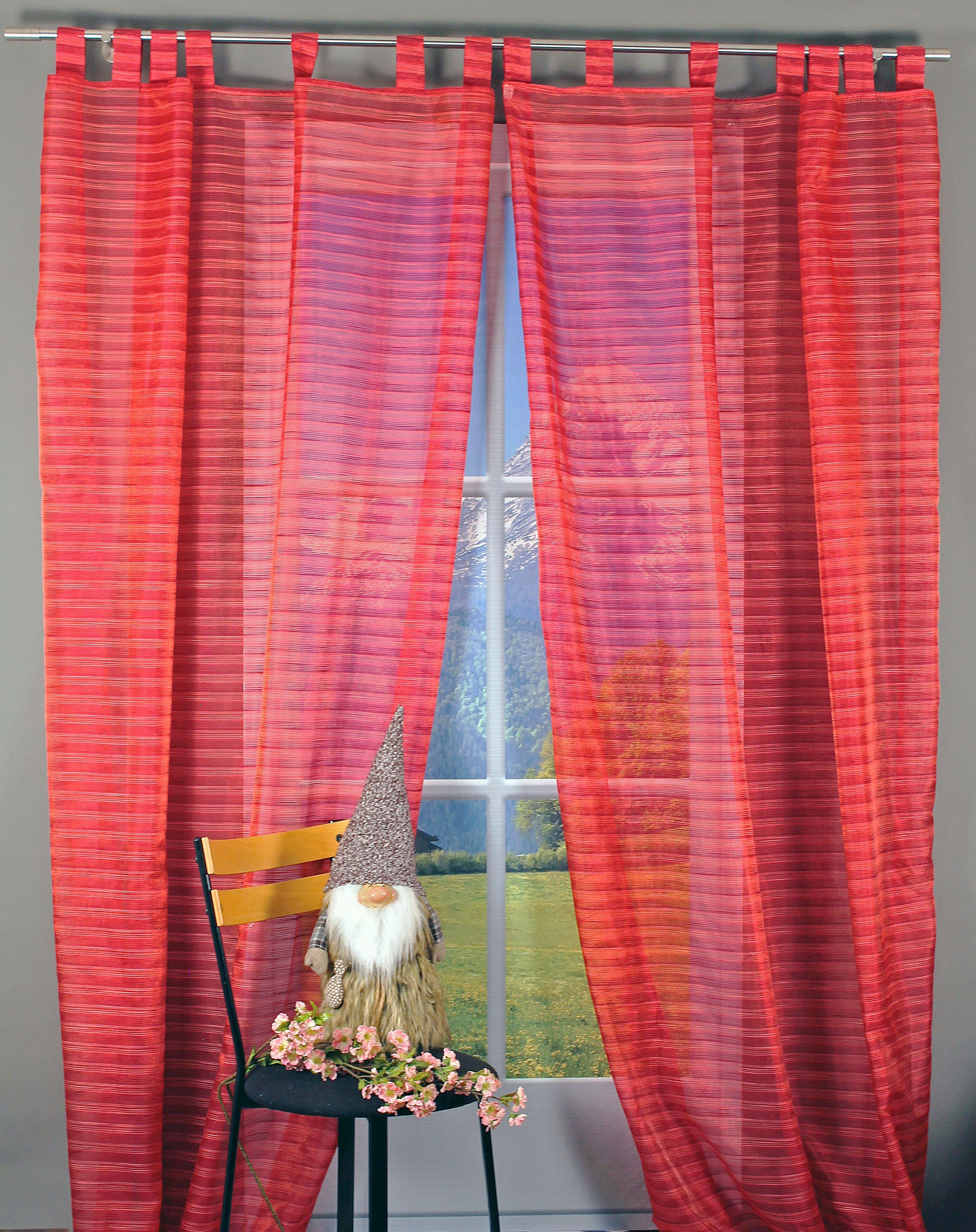 HOSSNER - ART OF HOME DECO Gardine »Egelsee«, (1 St.), Schlaufenschal im zeitlosen Design