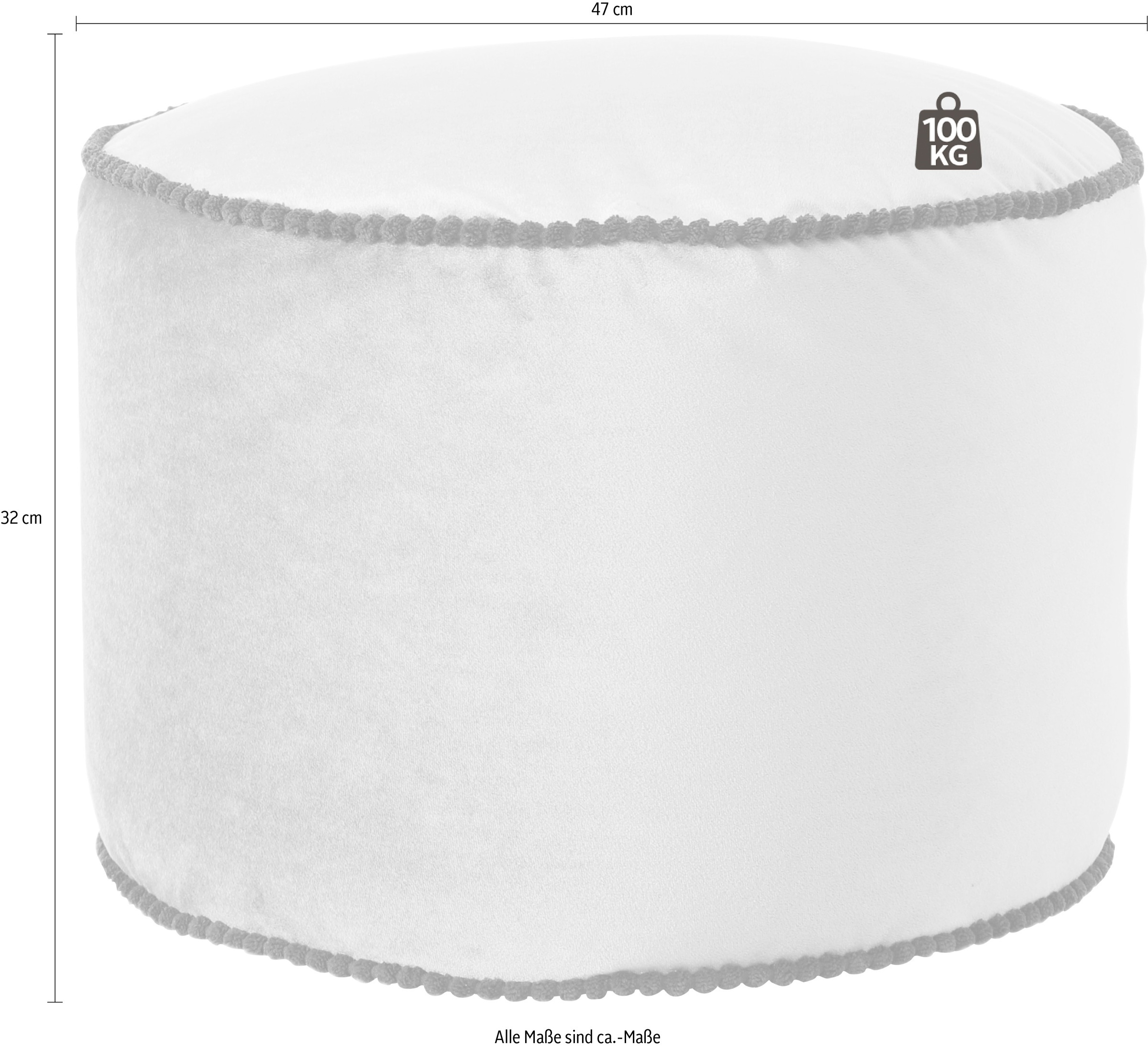 Kayoom Stauraumhocker »Pouf Taj Mahal 125, trendige samtige Oberfläche«, (1 St.), samtweich, farbig, modern, orientalisches Design