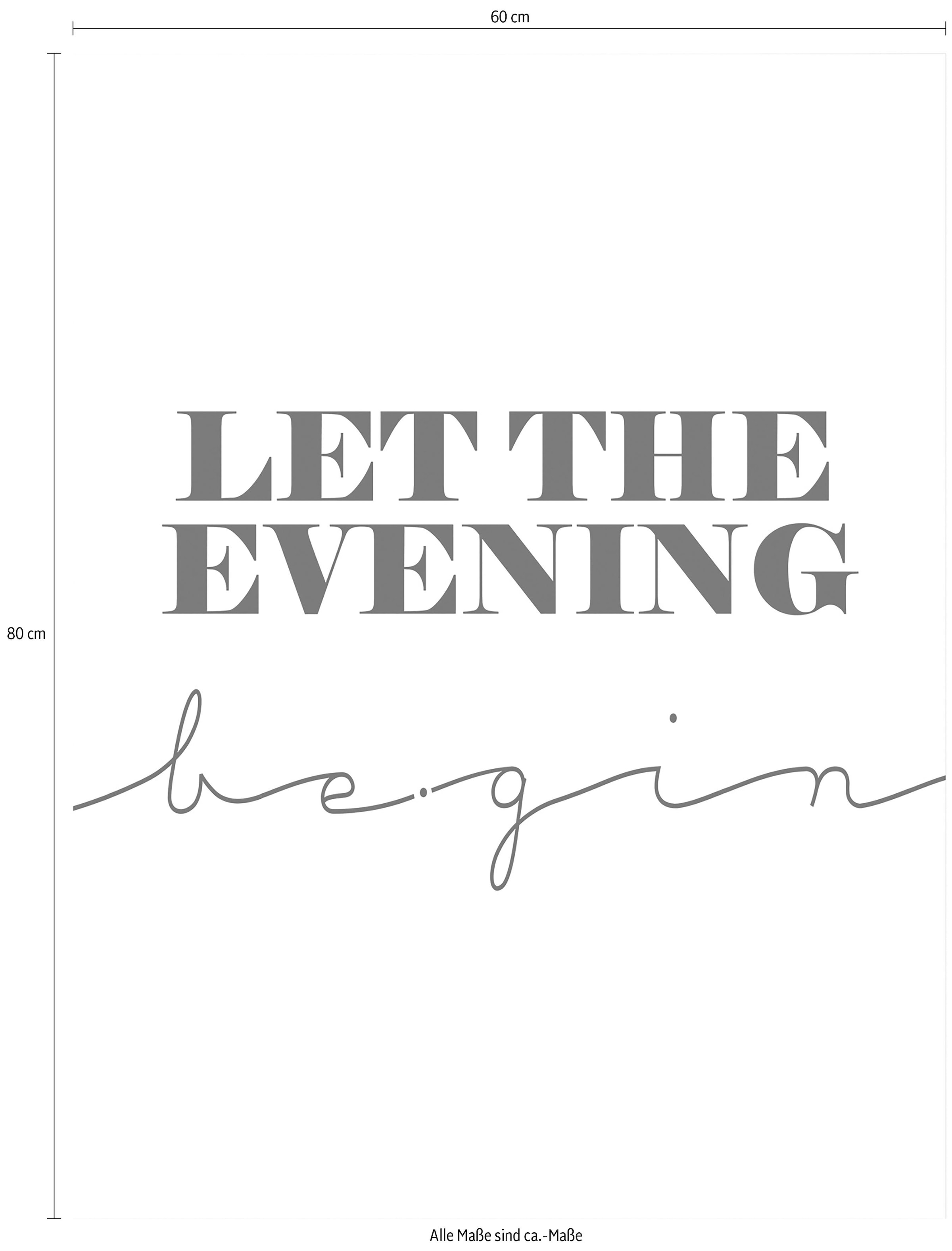 Wall-Art Poster »Let the evening be gin«, Schriftzug, Poster ohne Bilderrahmen