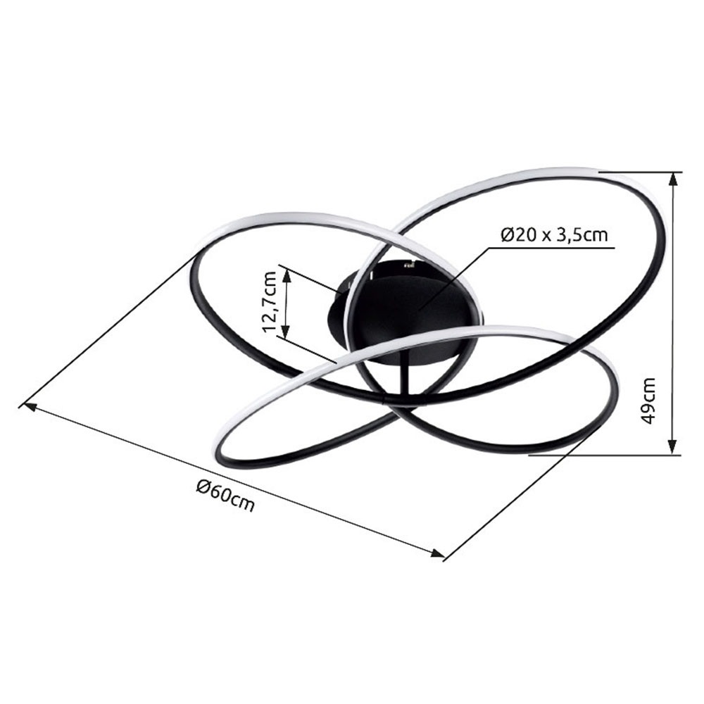 GLOBO LIGHTING LED Deckenleuchte »PANDA«, Leuchtmittel LED-Modul | LED fest integriert, Deckenlampe/Wohnzimmer/Schlafzimmer/modern