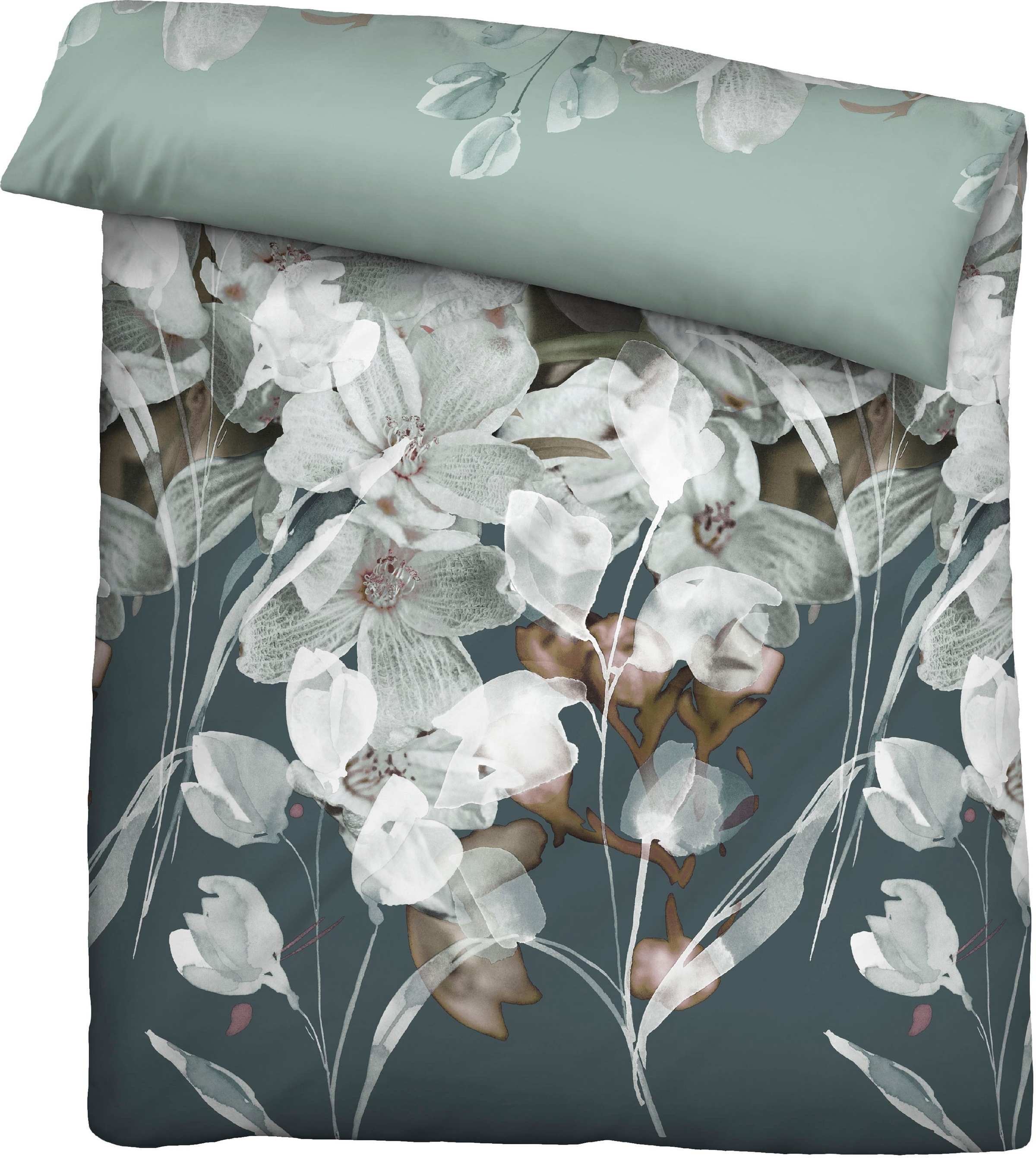 Biberna Wendebettwäsche »Stefanie in Gr. 135x200, 155x220 oder 200x200 cm«, Bettwäsche aus Baumwolle, florale Bettwäsche mit Wendeoptik