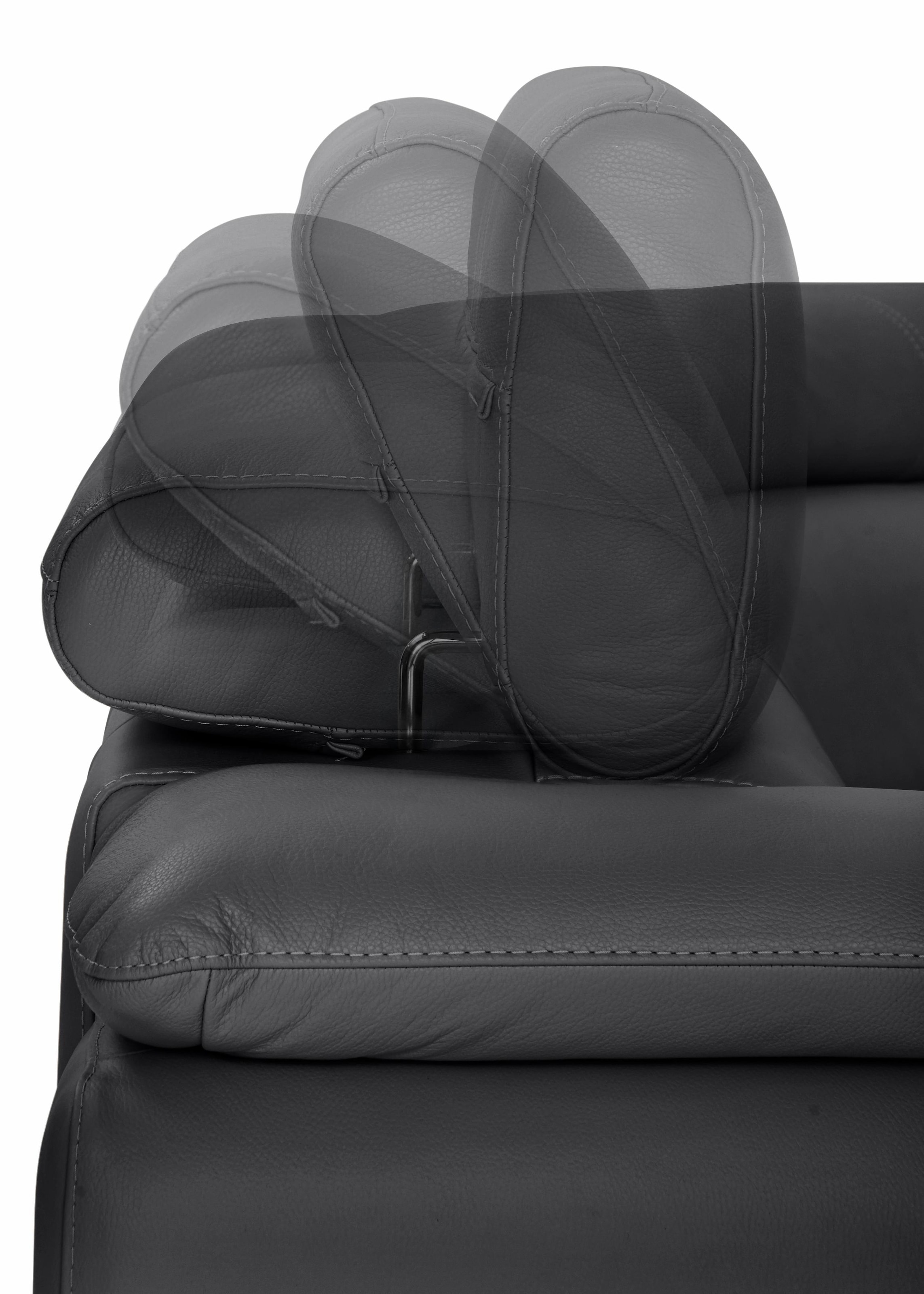 CALIA ITALIA Wohnlandschaft »Magic, italienisches Sofa zum Träumen, erstklassiger Sitzkomfort«, verstellbaren Kopfstützen zum Relaxen, in 2 Lederqualitäten, U-Form