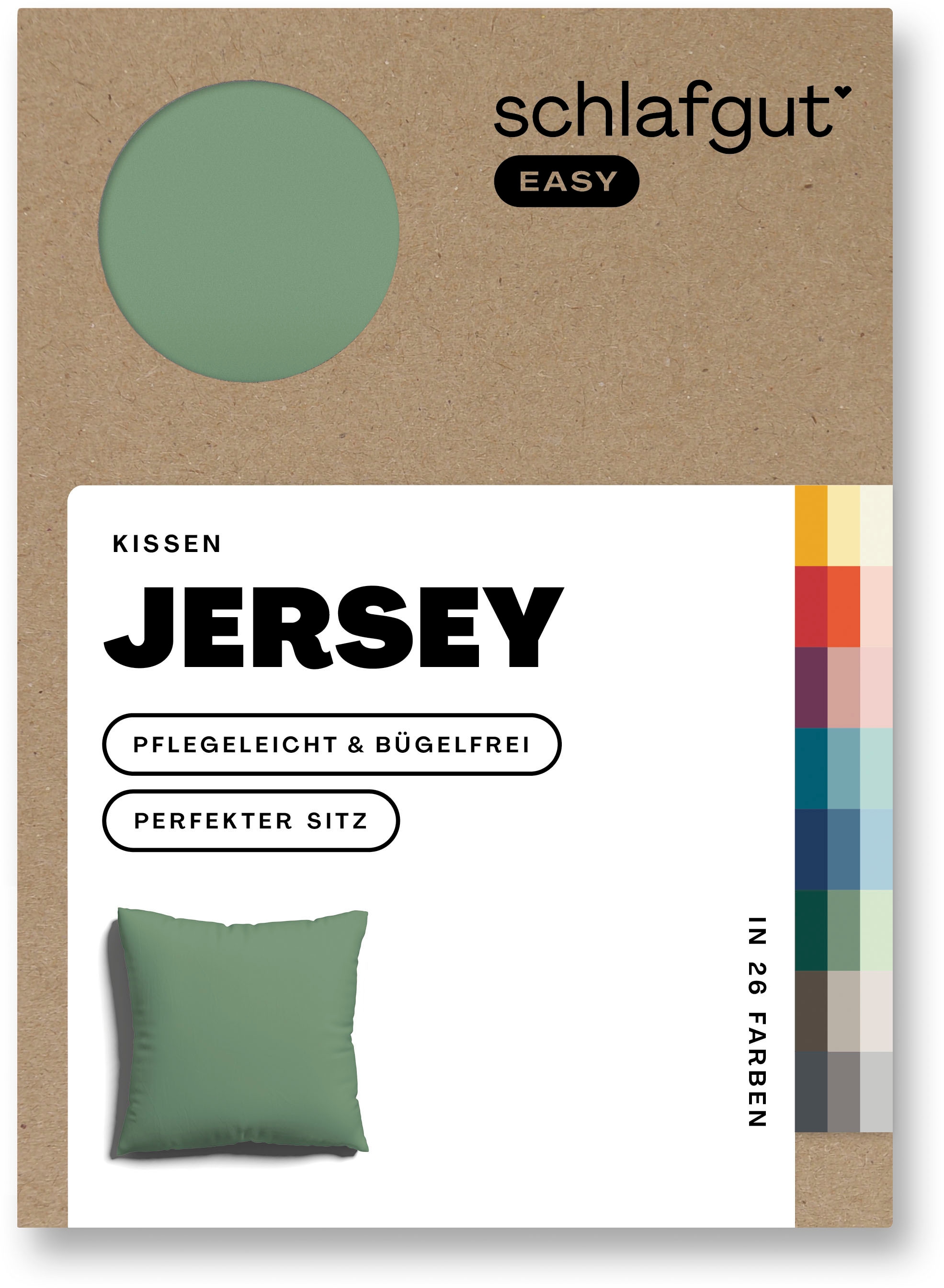Schlafgut Kissenbezug »EASY JERSEY Kissenhülle 100% Baumwolle, weicher Edel-Jersey, bügelfrei« mit farblich angepasstem Reißverschluss, pflegeleicht, formstabil