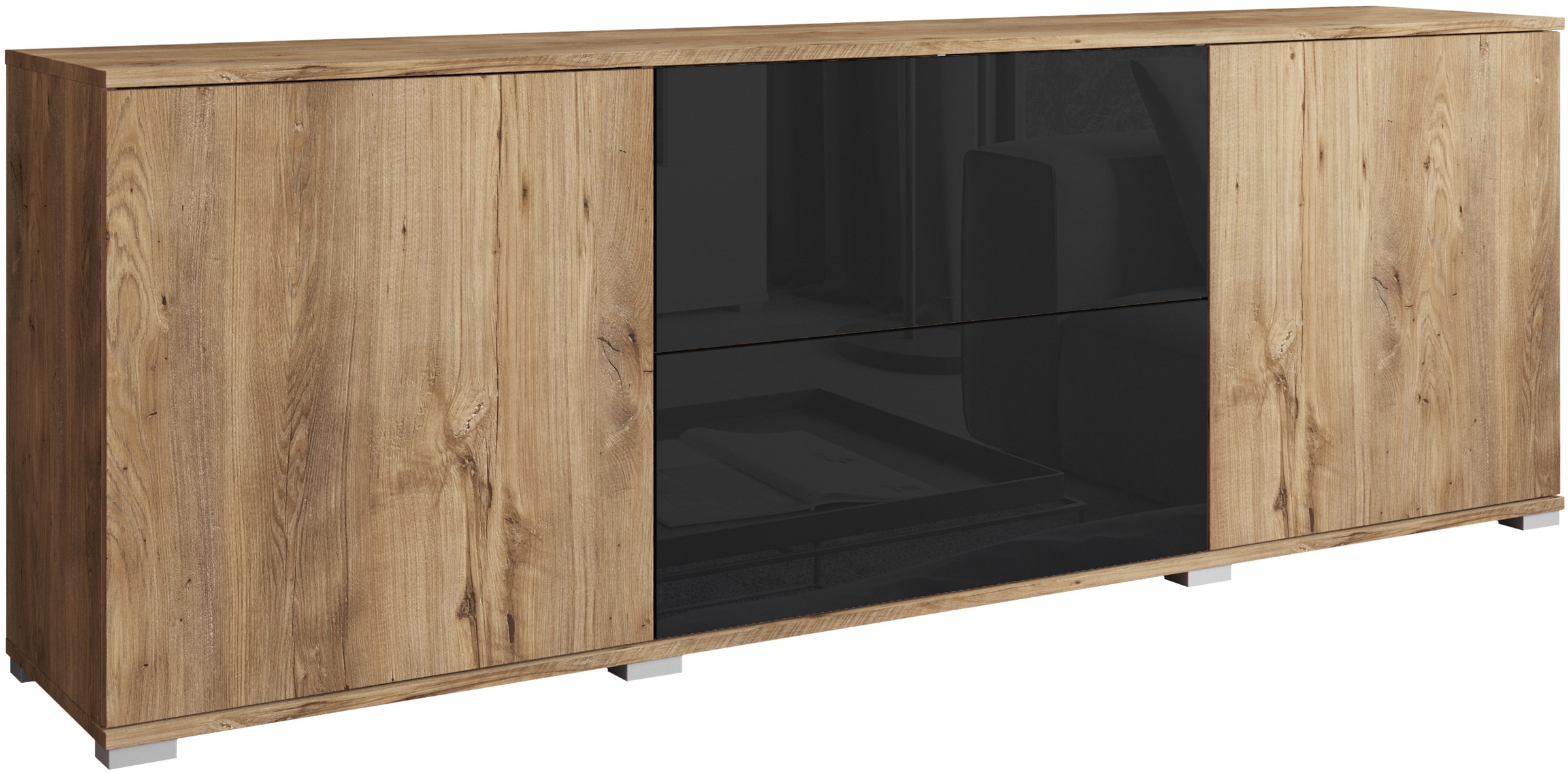 INOSIGN Lowboard »Kenia«, (1 St.), Der moderne TV-Schrank, mit 2 Türen und 2 Schubladen, Breite 180 cm