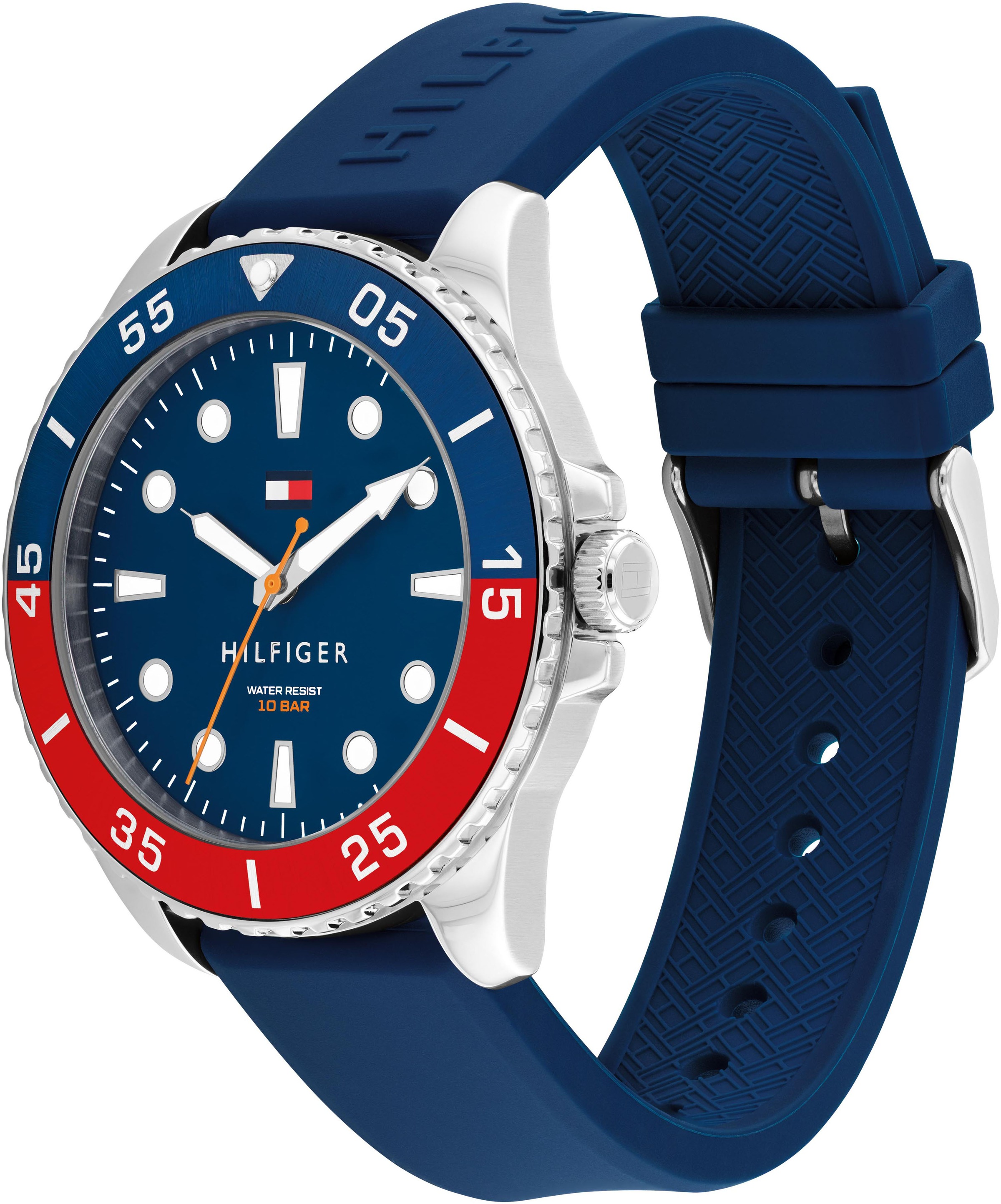 Tommy Hilfiger Quarzuhr »OCEANIC«, Armbanduhr, Herrenuhr, Silikonarmband, analog