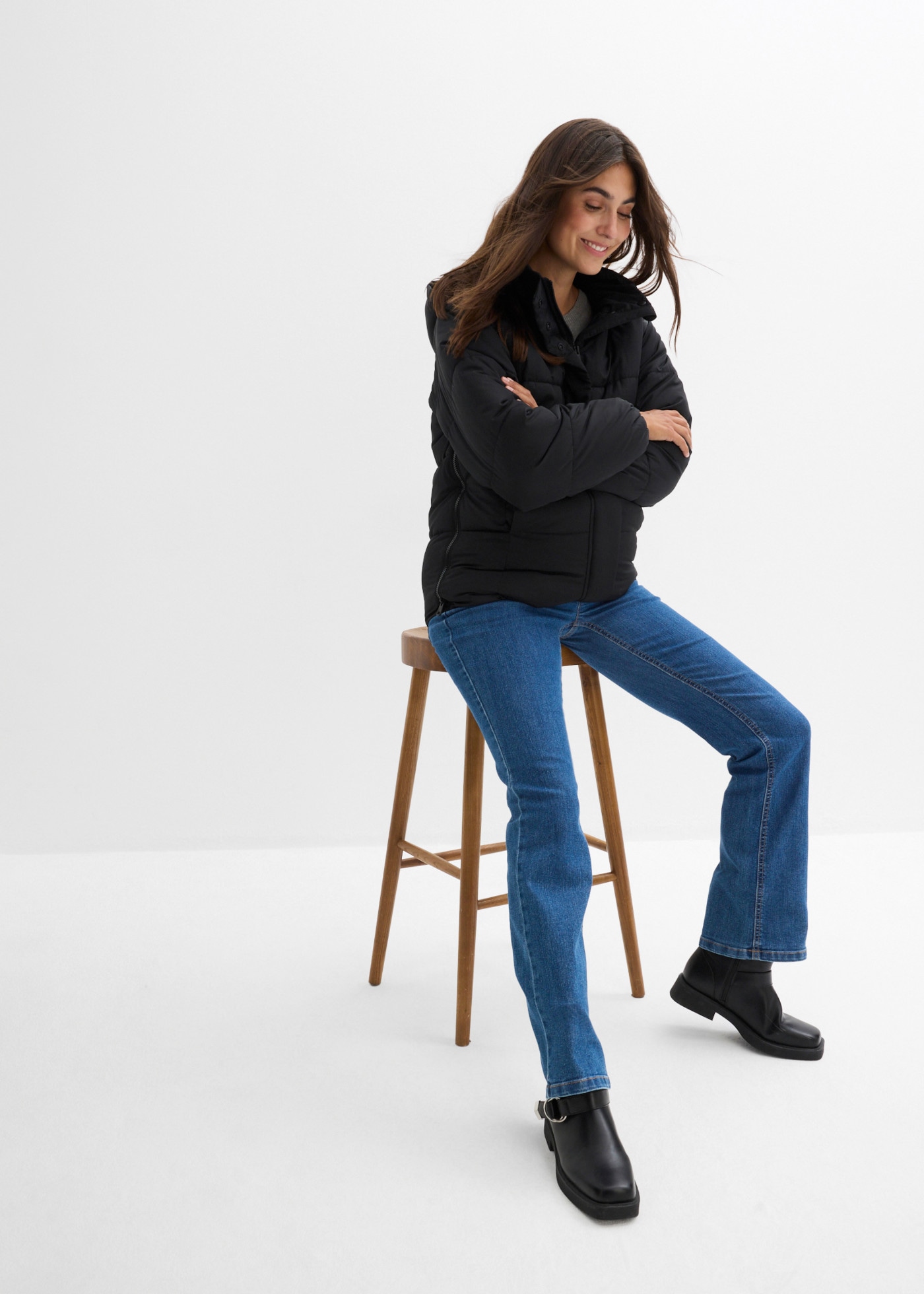 bonprix Umstandsjacke wattiert, wasserabweisend, Loose Fit