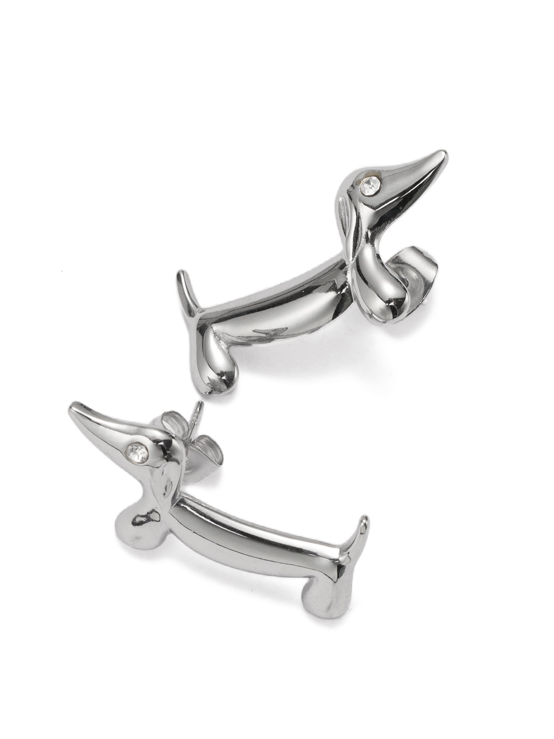 Firetti Paar Ohrstecker »Schmuck Geschenk Edelstahl Ohrschmuck Ohrringe Dackel« Made in Germany - mit Glasstein