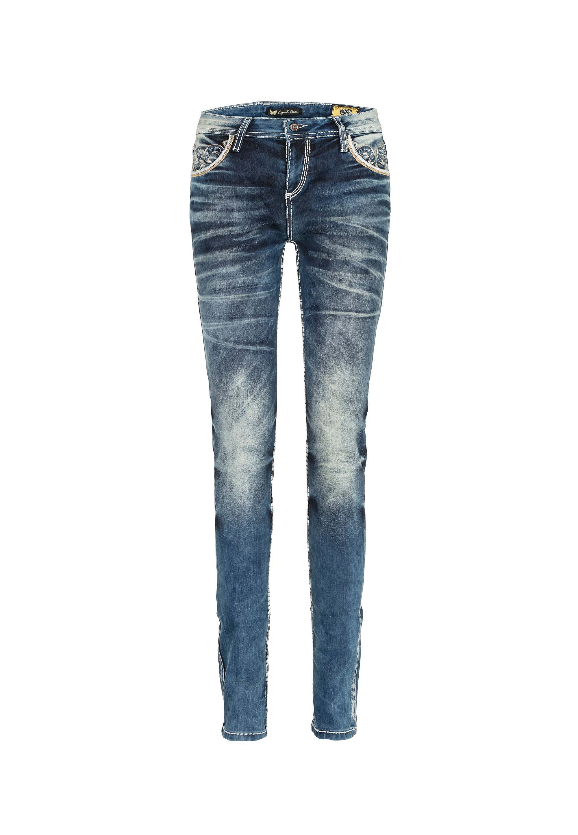 Cipo & Baxx Slim-fit-Jeans, mit bestickten Taschen