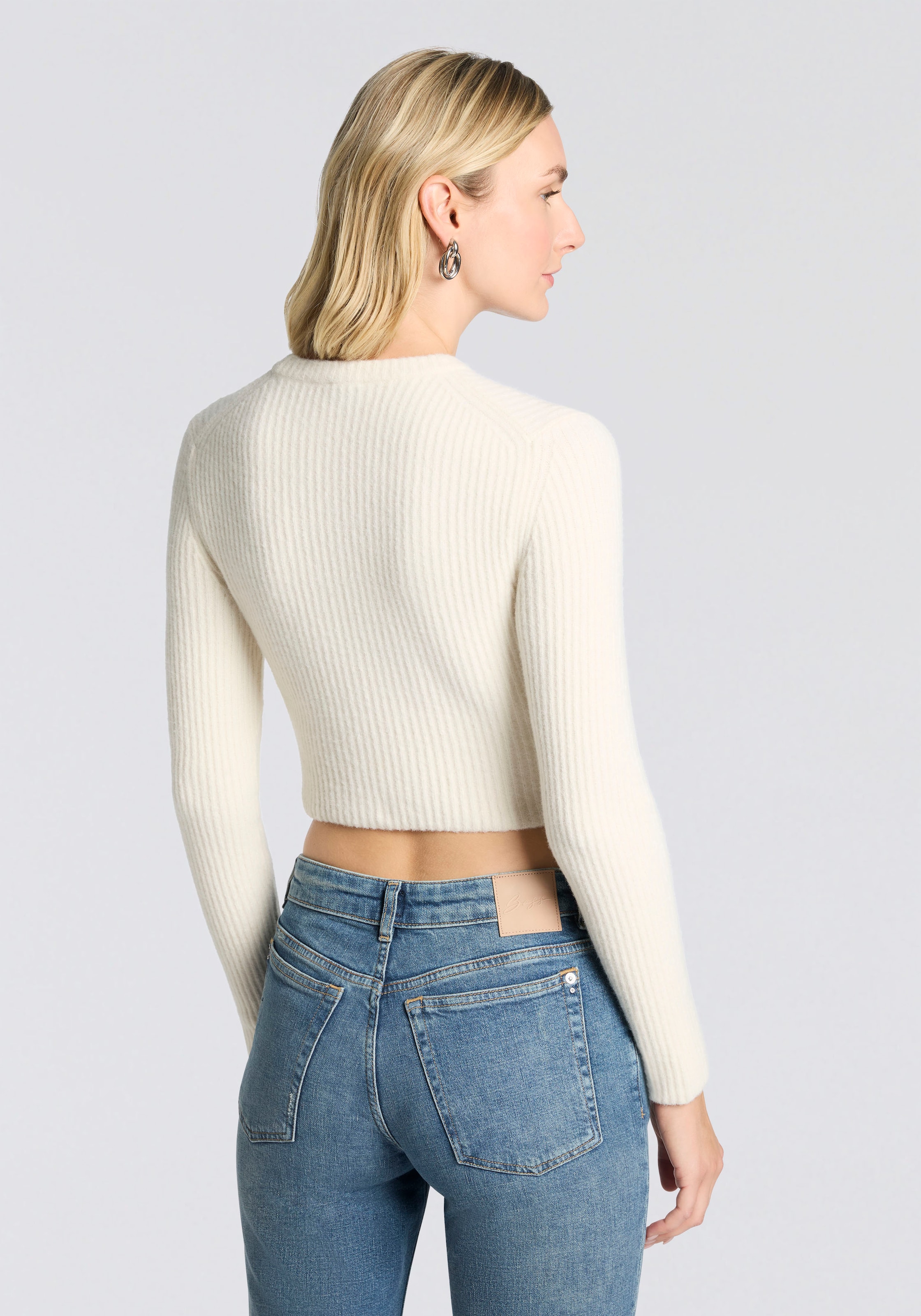 HUGO Blue Rundhalspullover "Skitty", mit Wollanteil, Slim Fit, cropped günstig online kaufen