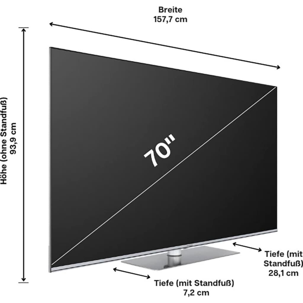 Hanseatic QLED-Fernseher »70Q850UDS«, 177 cm/70 Zoll, 4K Ultra HD, Android TV-Smart-TV