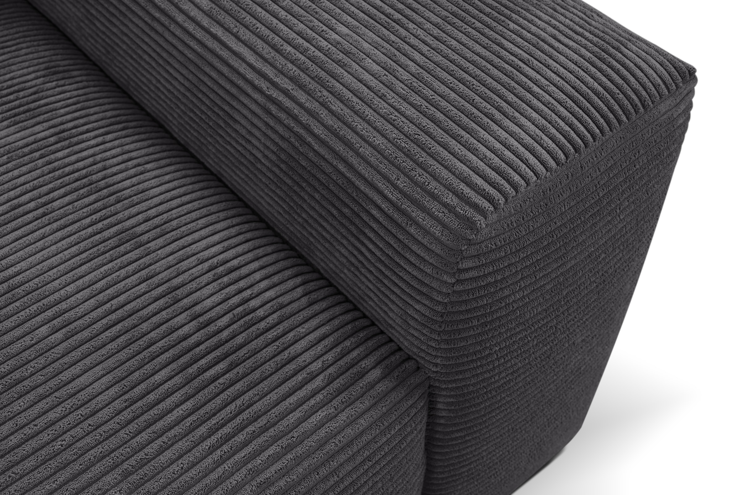 WERK2 Ecksofa »Zeus L-Form«, Curvy Trend Ecksofa mit urbaner Optik in weichem Cord