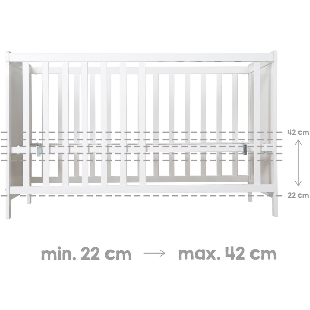 roba® Babybett »Multifunktionsbett mit Beistellfunktion«, (7 tlg.)