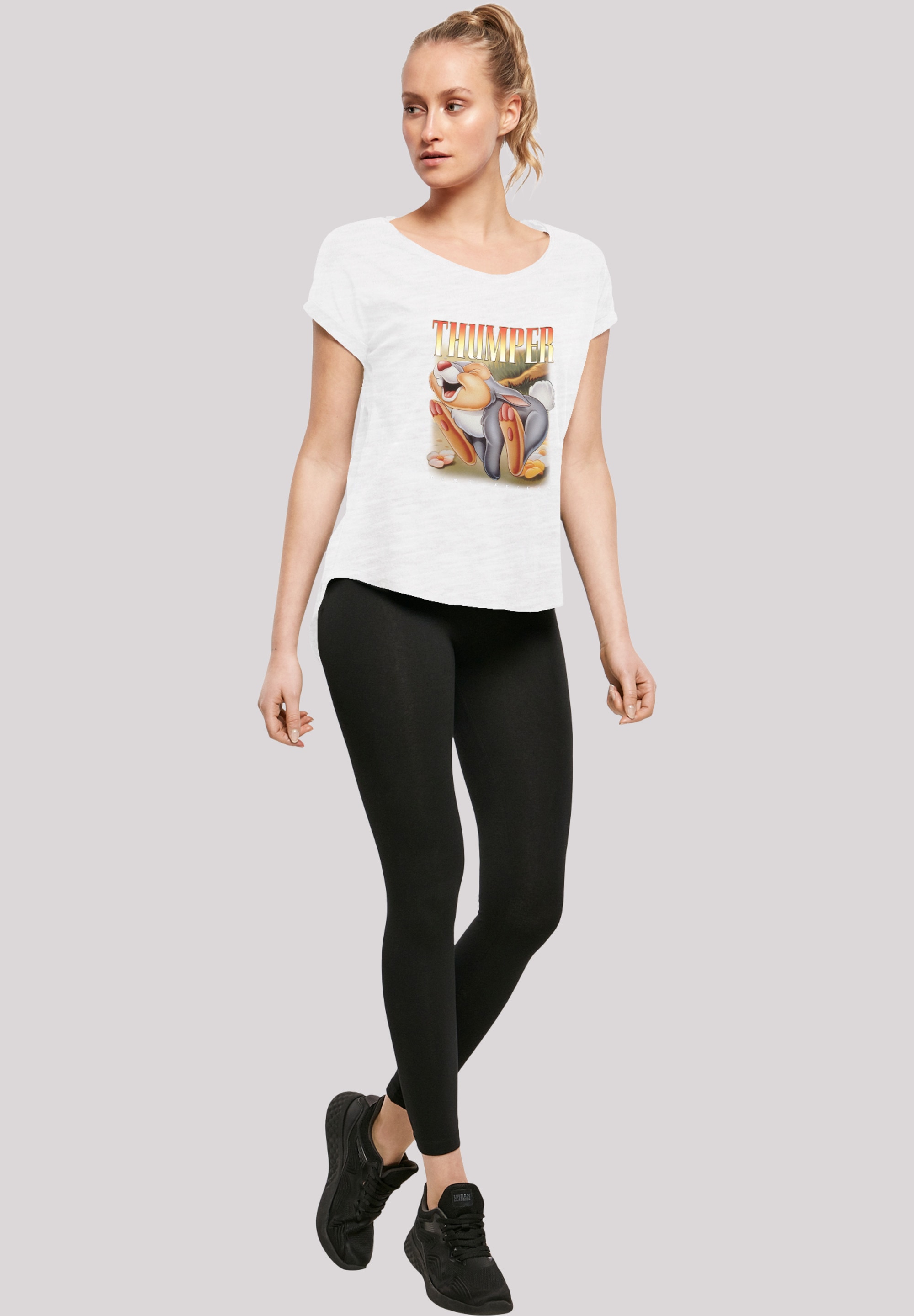 F4NT4STIC T-Shirt »Long Cut T-Shirt Damen,Premium Merch,Lang,Longshirt,Bedruckt BAUR bestellen | Bambi für Klopfer«, Disney
