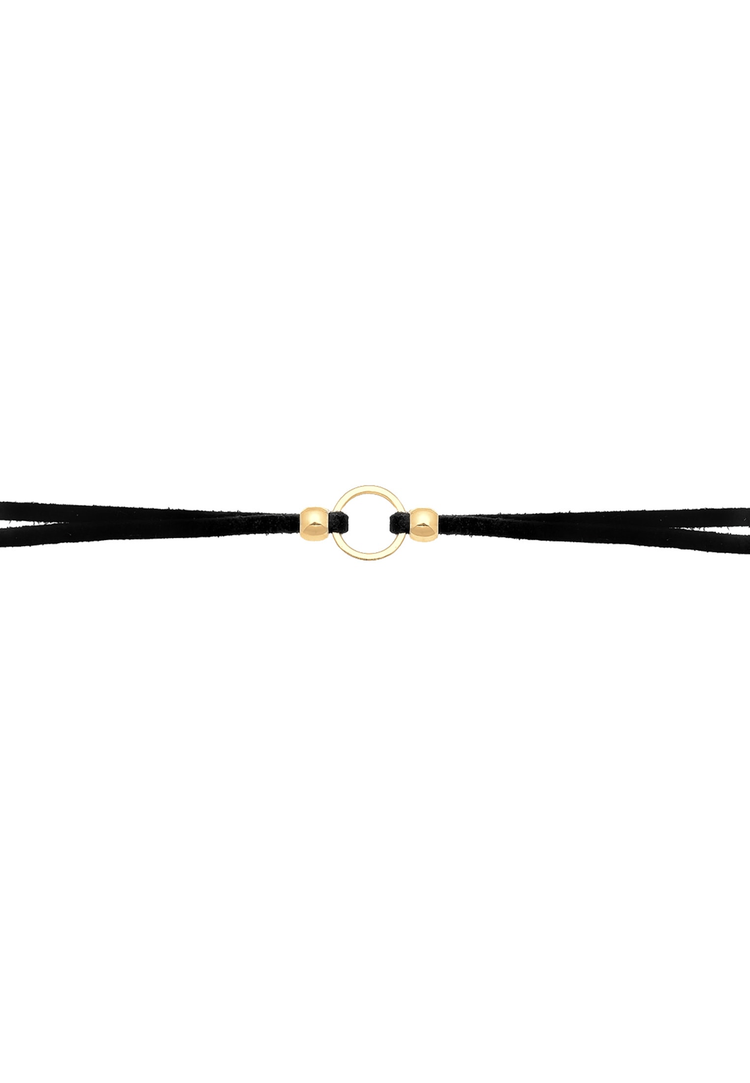 Elli Collier »Halsband schwarz Choker mit Kreis 925 Silber«