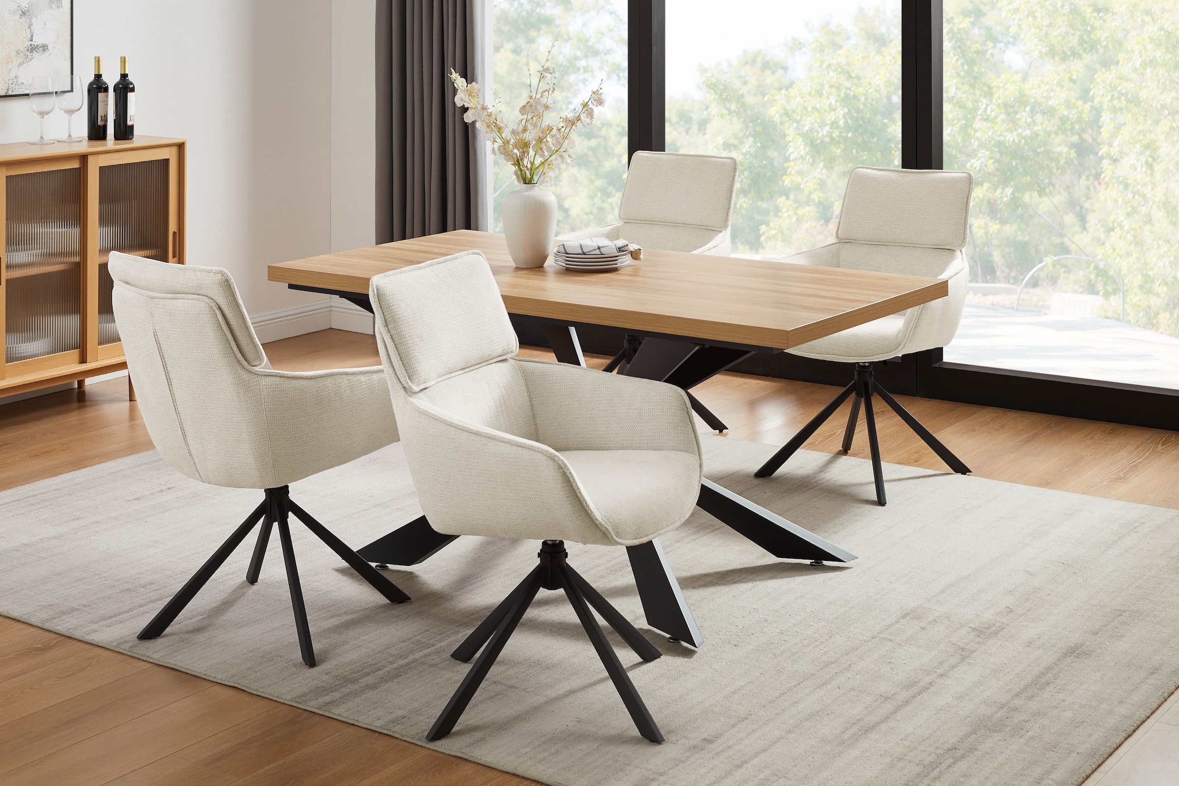 Home affaire Essgruppe "Cusey", (5 tlg.), kratzfester Tisch in Holzoptik, d günstig online kaufen