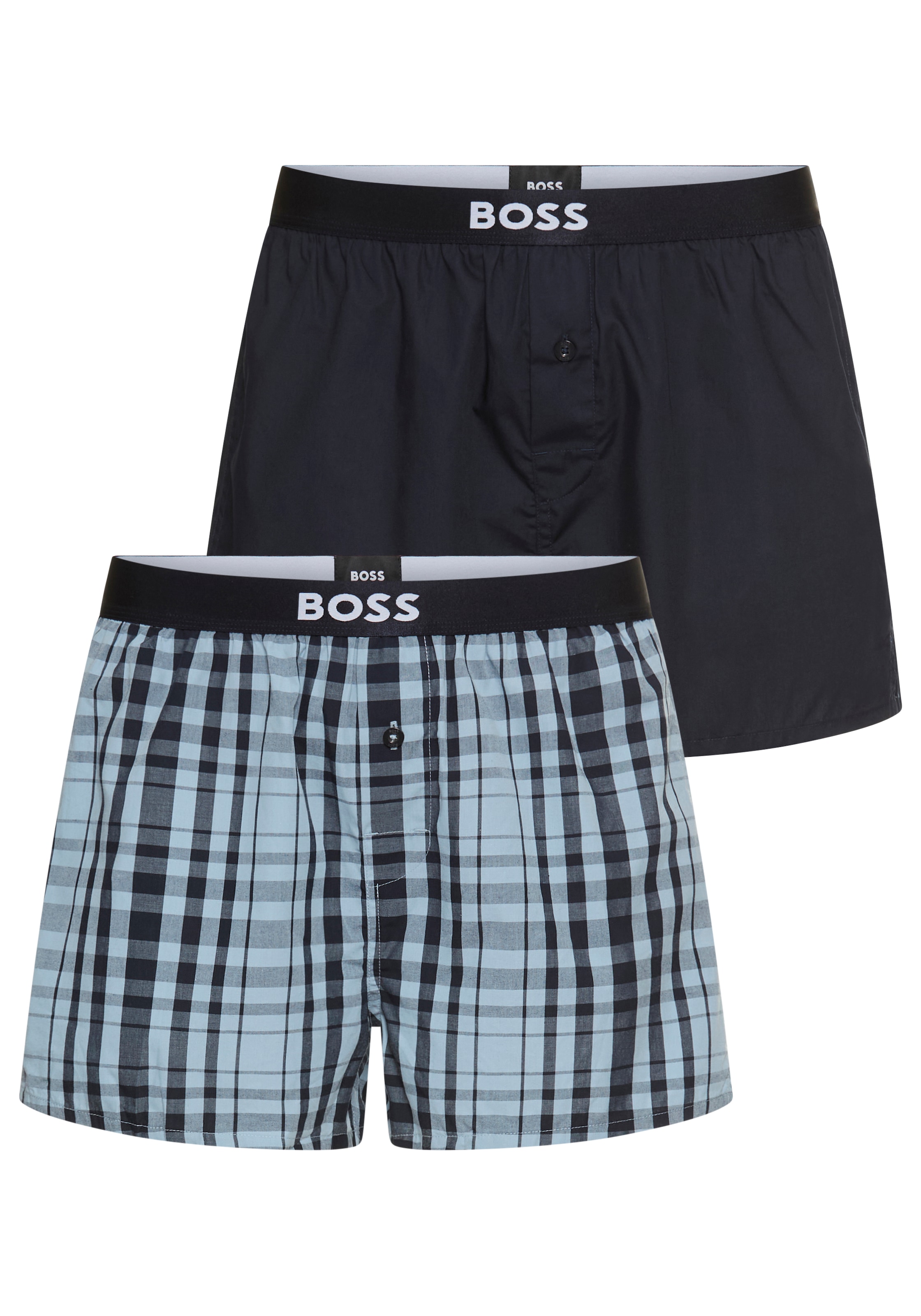 BOSS Pyjamashorts "2P Boxer Shorts EW", (Packung, 2 tlg., 2er), mit Logobun günstig online kaufen