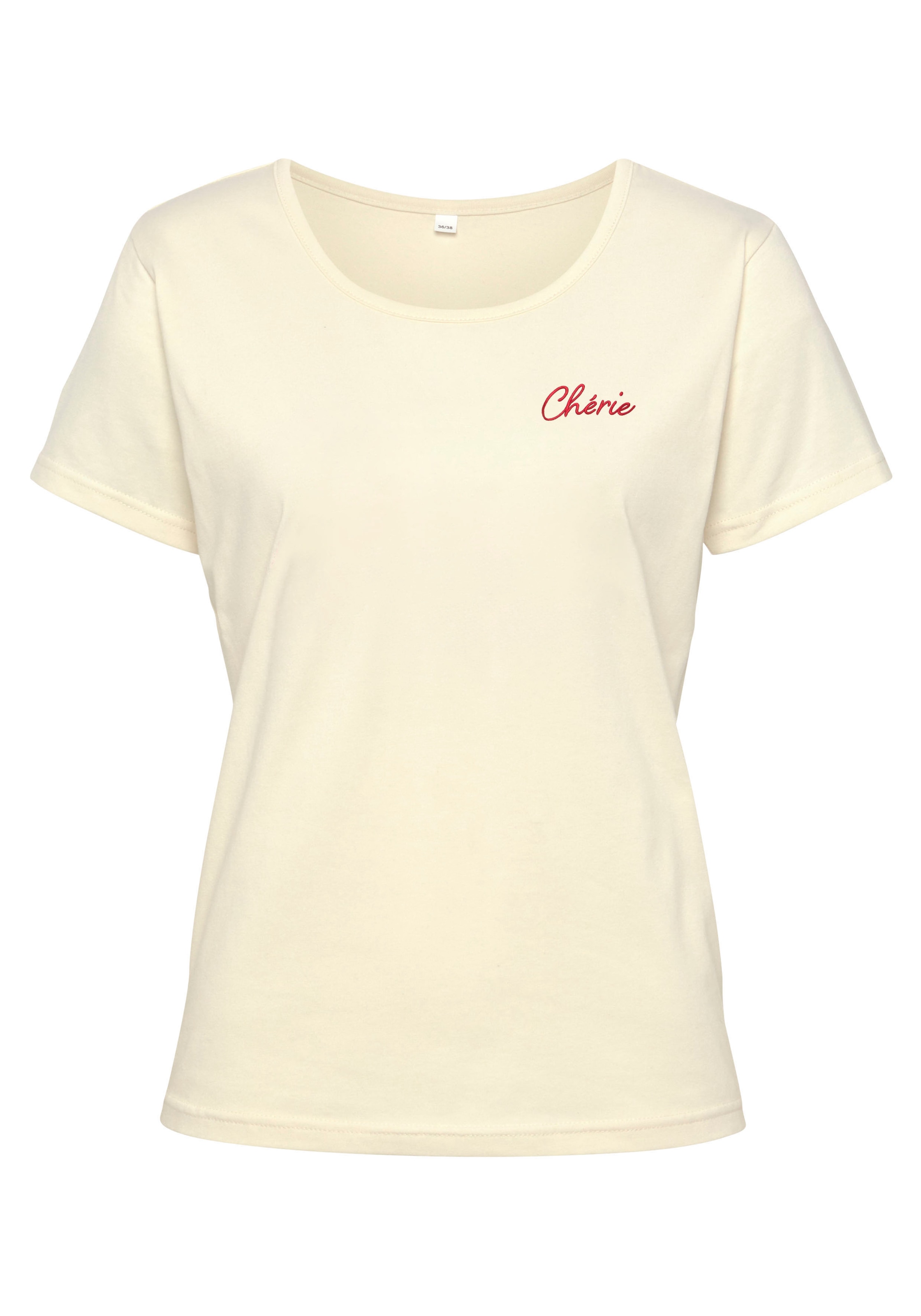 Vivance Kurzarmshirt, T-Shirt mit Stickerei, Loungewear günstig online kaufen