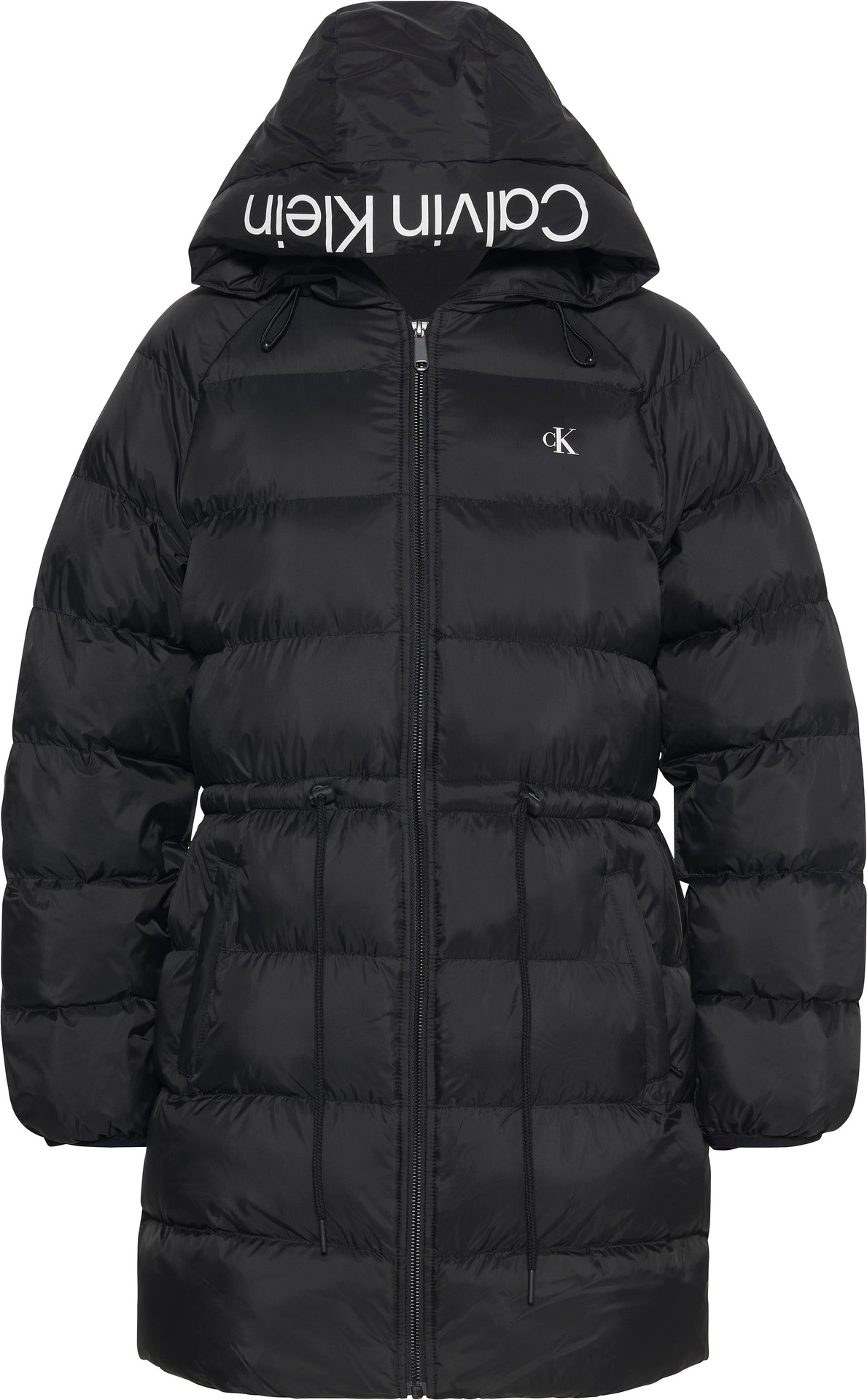 Calvin Klein Jeans Steppmantel »LGHTWGHT LG MD LNGTH«, Mit Rundhalsausschnitt