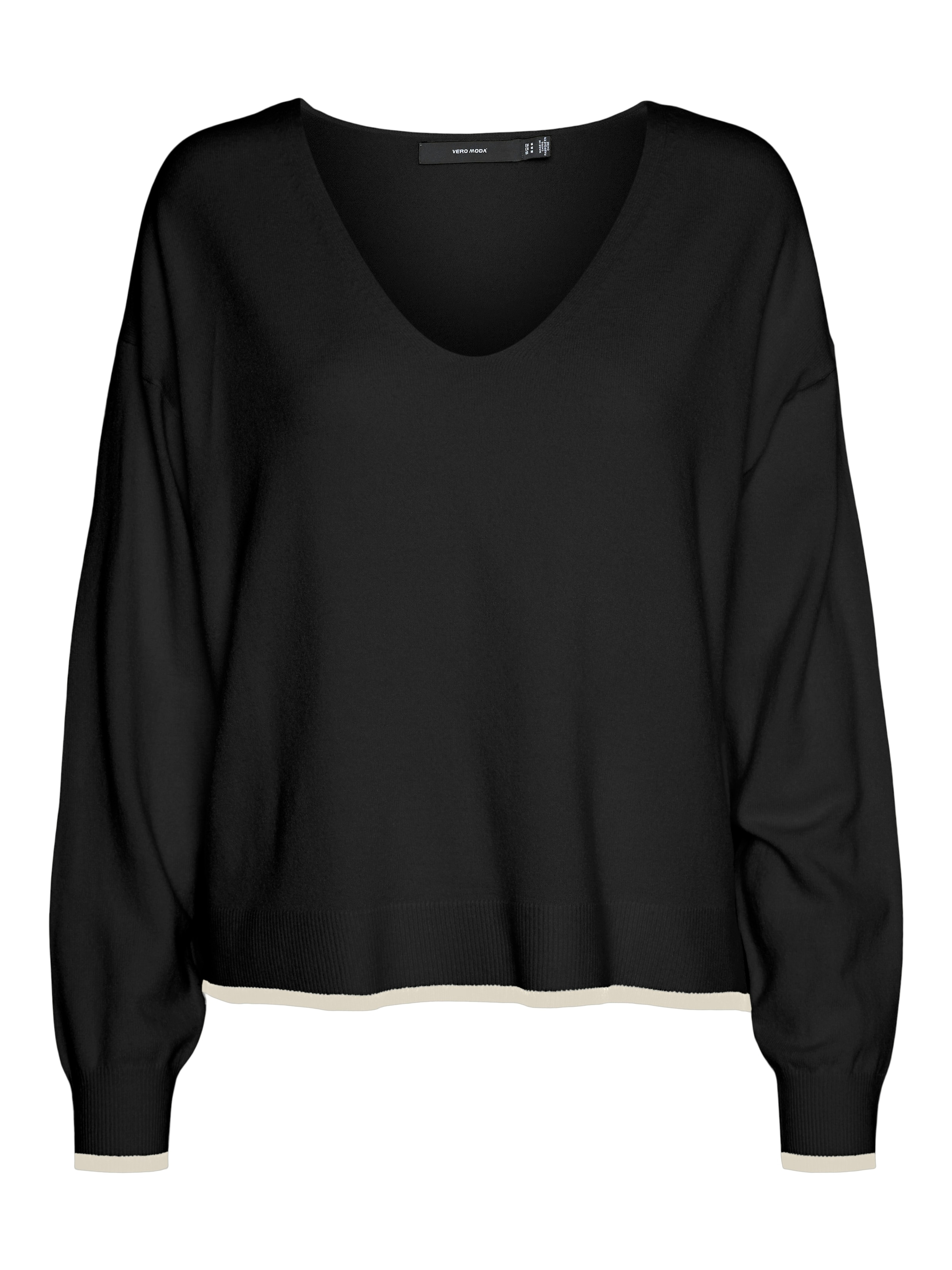 Vero Moda V-Ausschnitt-Pullover "VMBREEZE LS V-NECK PULLOVER GA BOO"