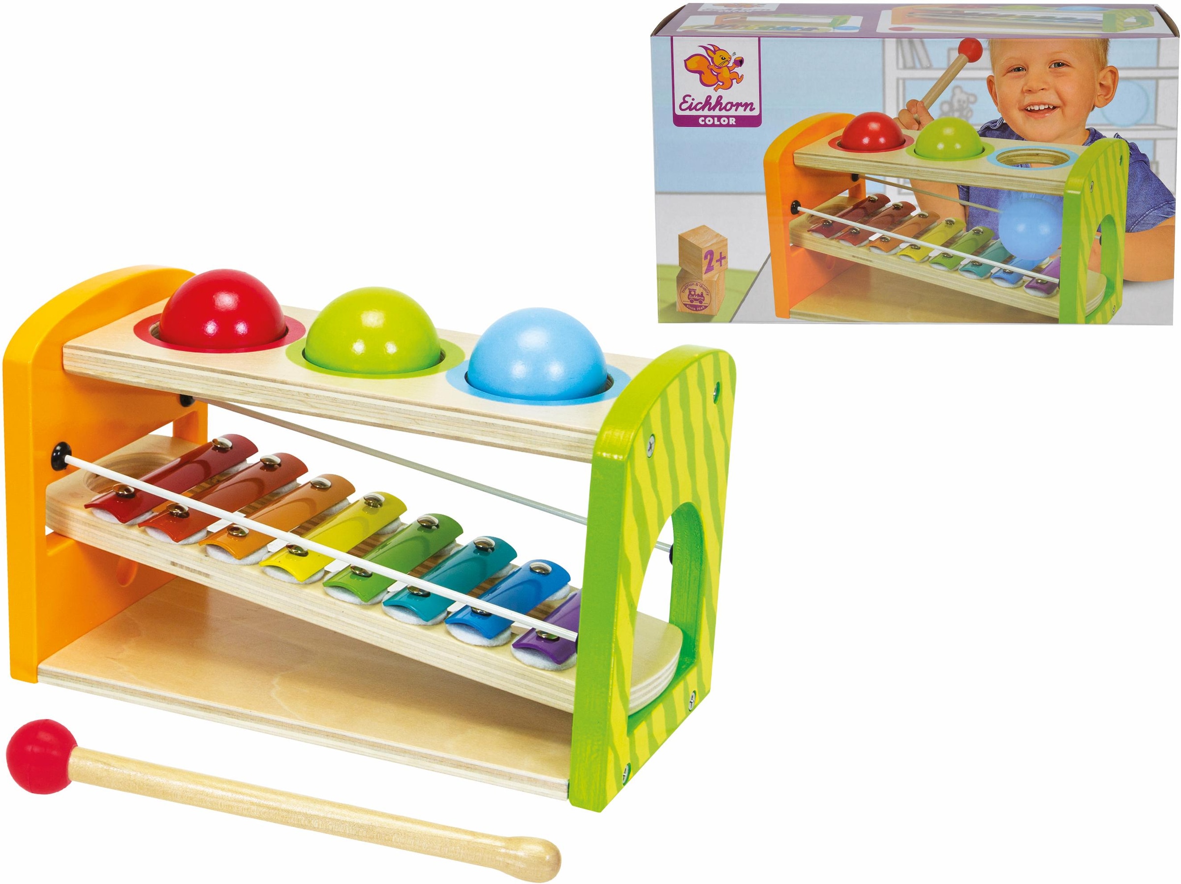 Spielzeug-Musikinstrument »Color, Xylophon Klopfbank«, aus Holz