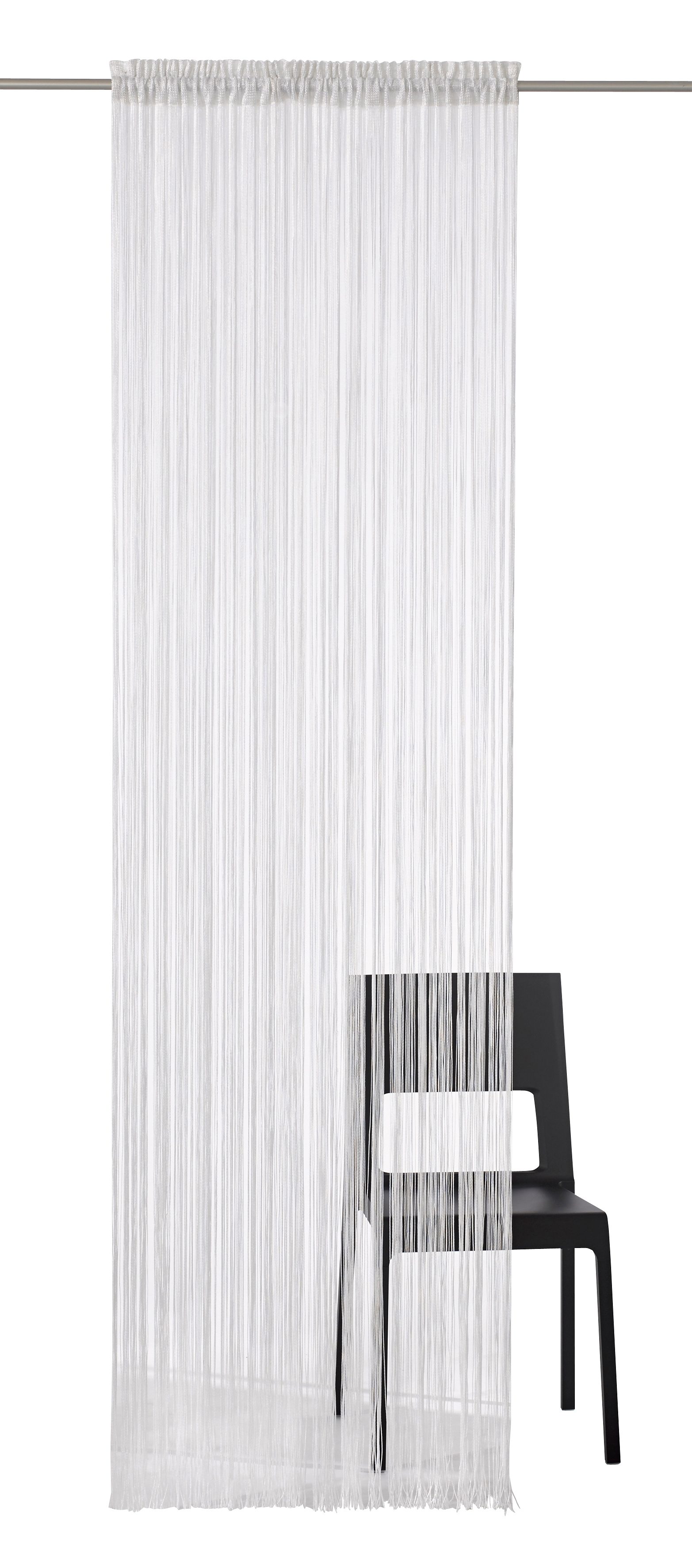 Thumbnail - my home Fadenvorhang "Fao-Uni" Stangendurchzug 1 Stk. tlg. Kräuselband, multifunktional, transparent, Polyester, pflegel...