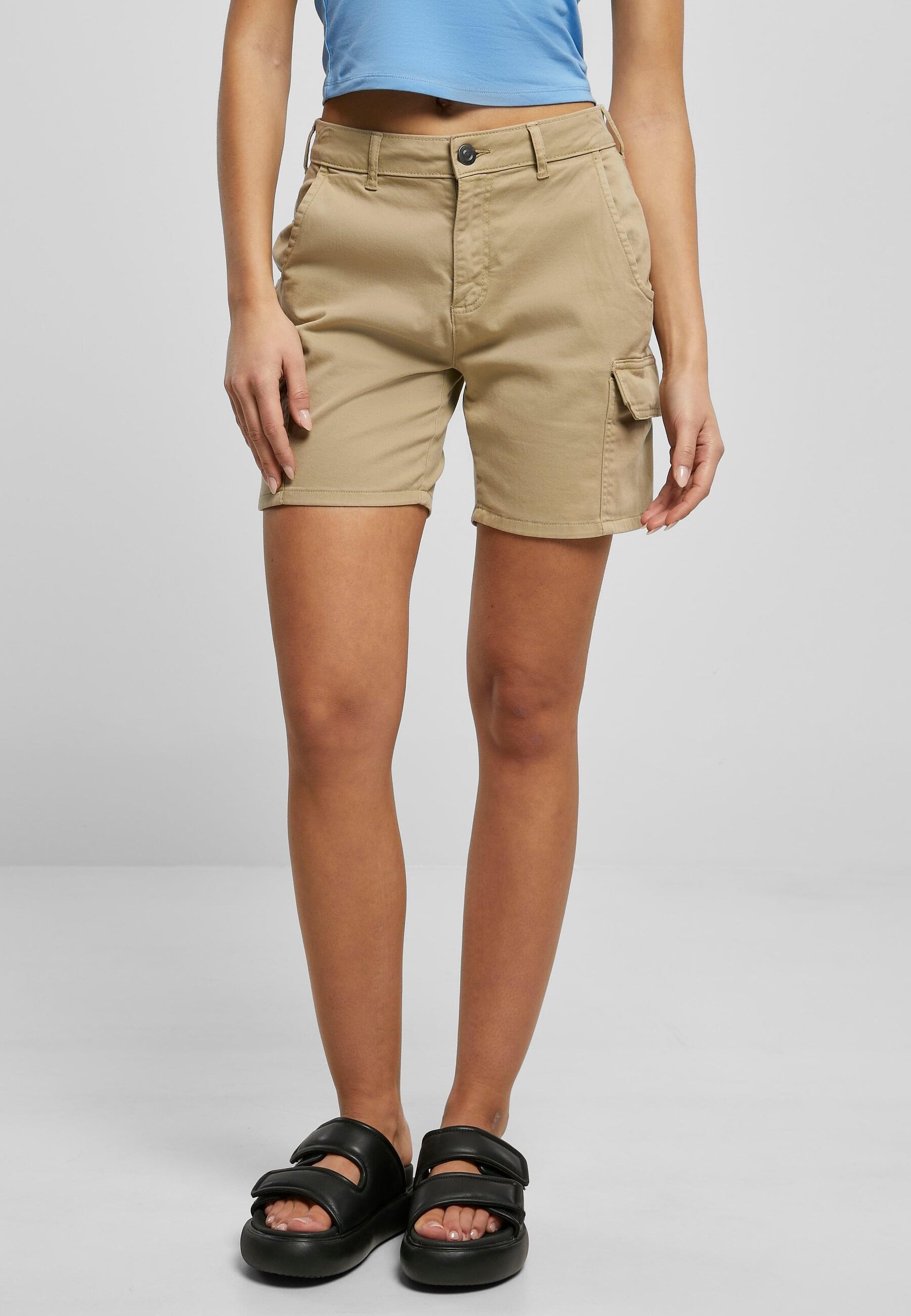 URBAN CLASSICS Cargohose »Urban Classics Damen Ladies High Waist Cargo Shorts«, (1 tlg.)
