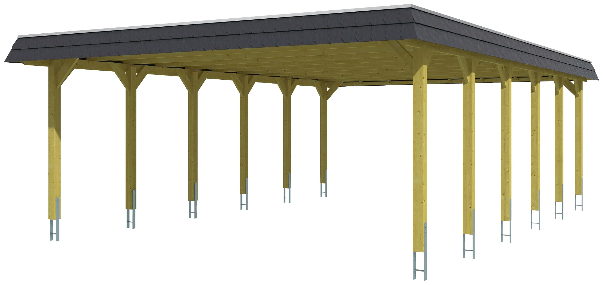 Skanholz Doppelcarport »Spreewald«, 530 cm, grün