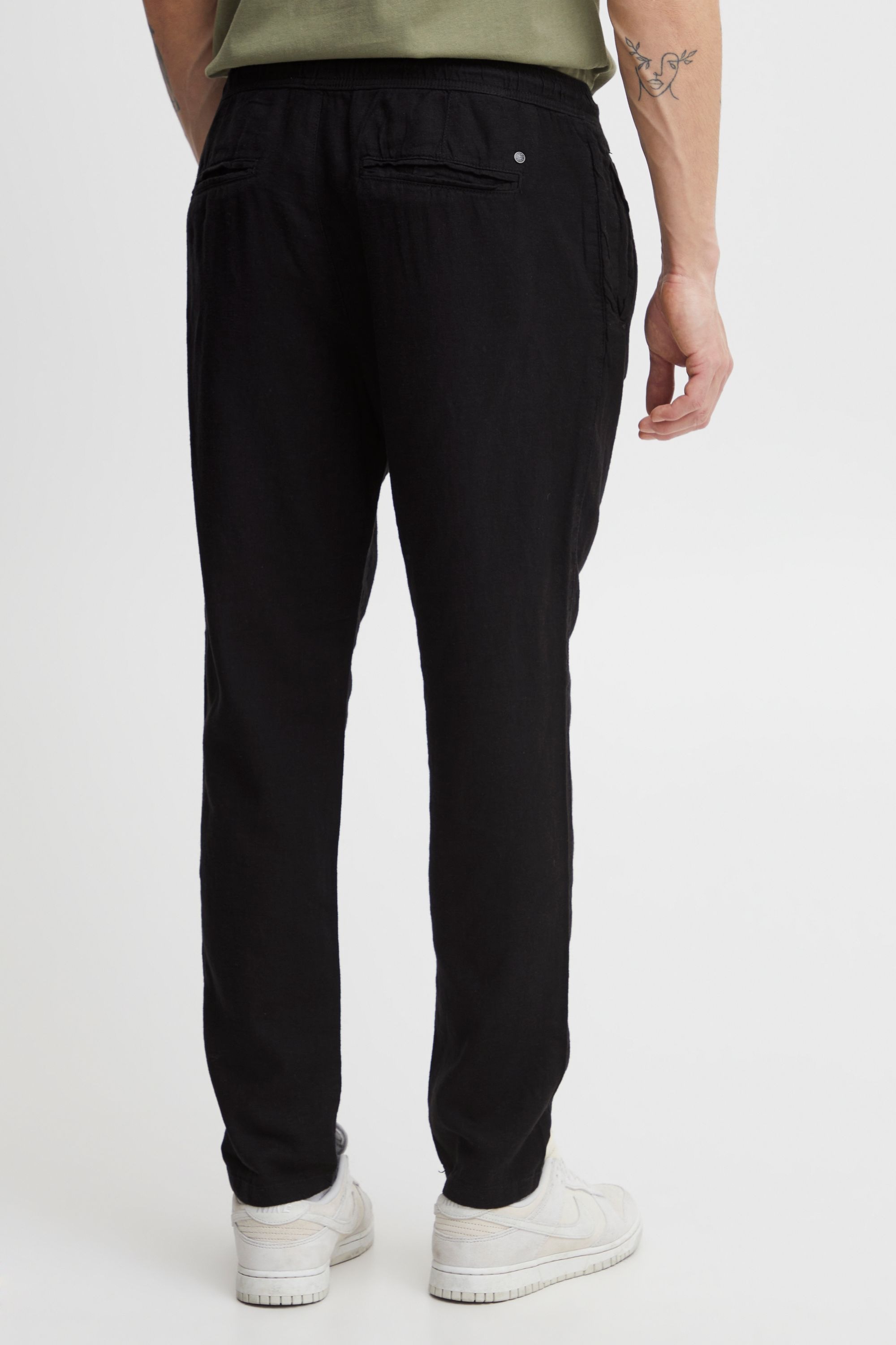!solid Leinenhose SOLID "Leinenhose SDTaiz", Herren, Gr. XL, N-Gr, schwarz (true schwarz), Obermaterial: 58% Leinen LI. 42% Viskose CV., Hosen 3
