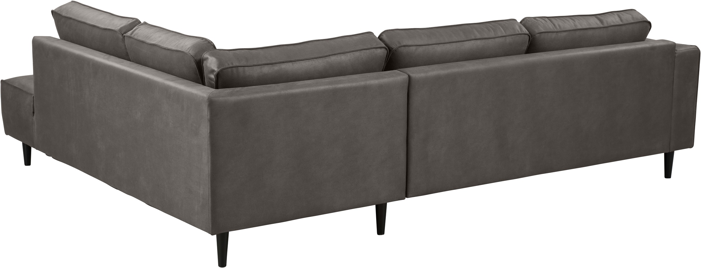 Places of Style Ecksofa »Fumone, Lederoptik oder Soft-Touch Chenille«, Breite 260, mit schwarzen Massivholzfüßen