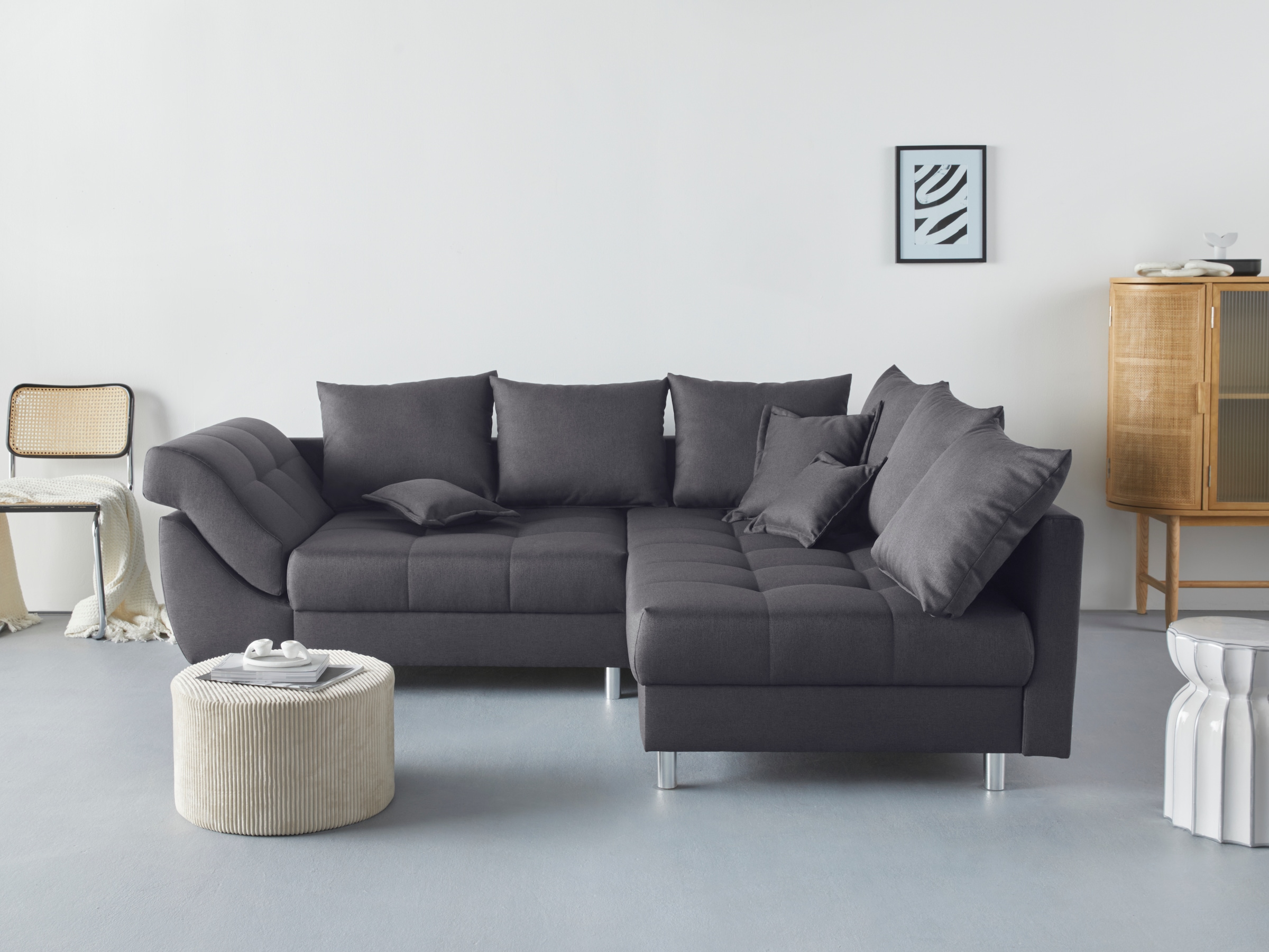 COLLECTION AB Ecksofa "Innsbruck L-Form, B: 247 cm" 3 Zierkissen, Federkern