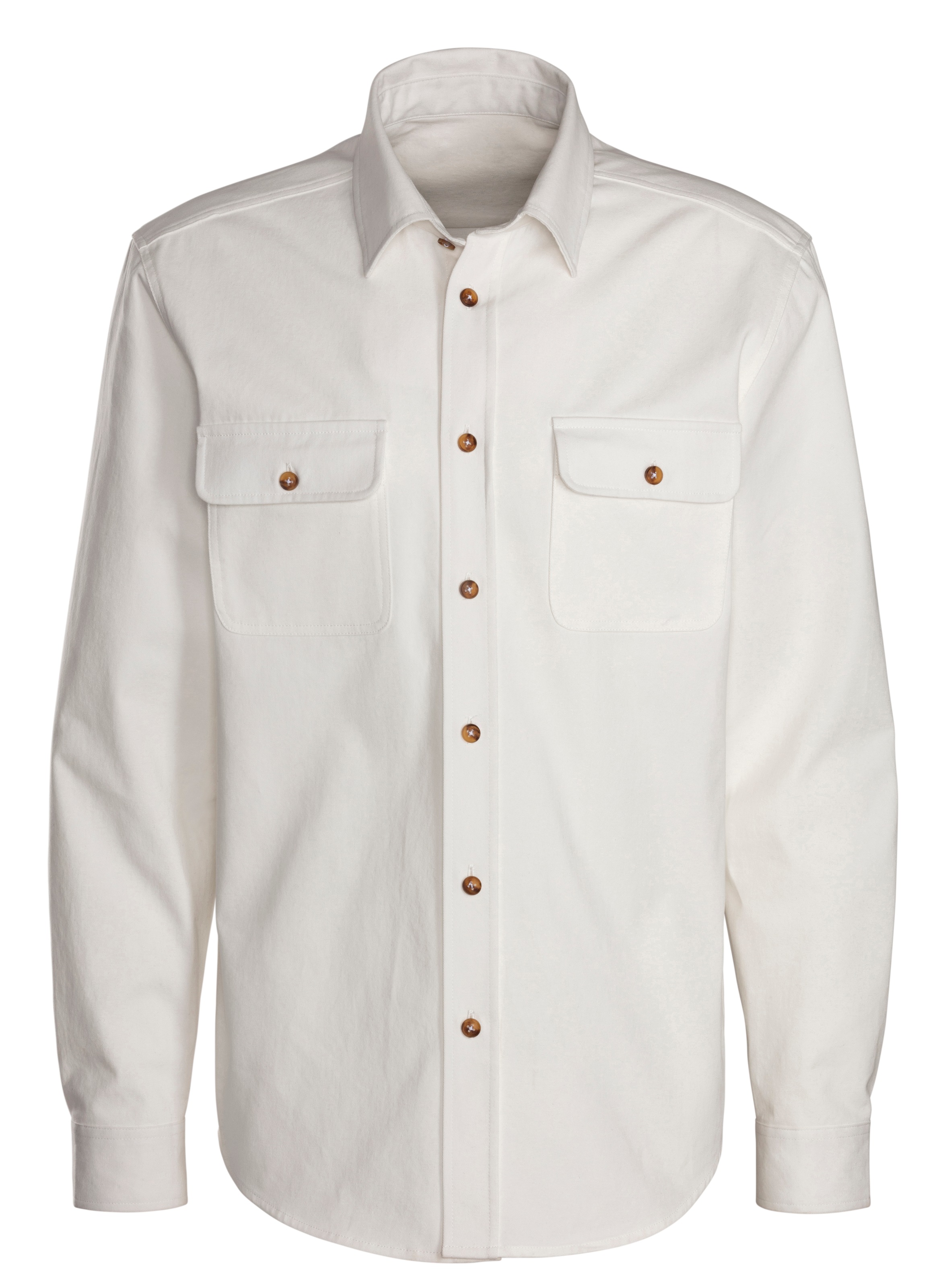 John Devin Langarmhemd, Overshirt aus reiner Baumwolle, mit aufgesetzten Ta günstig online kaufen