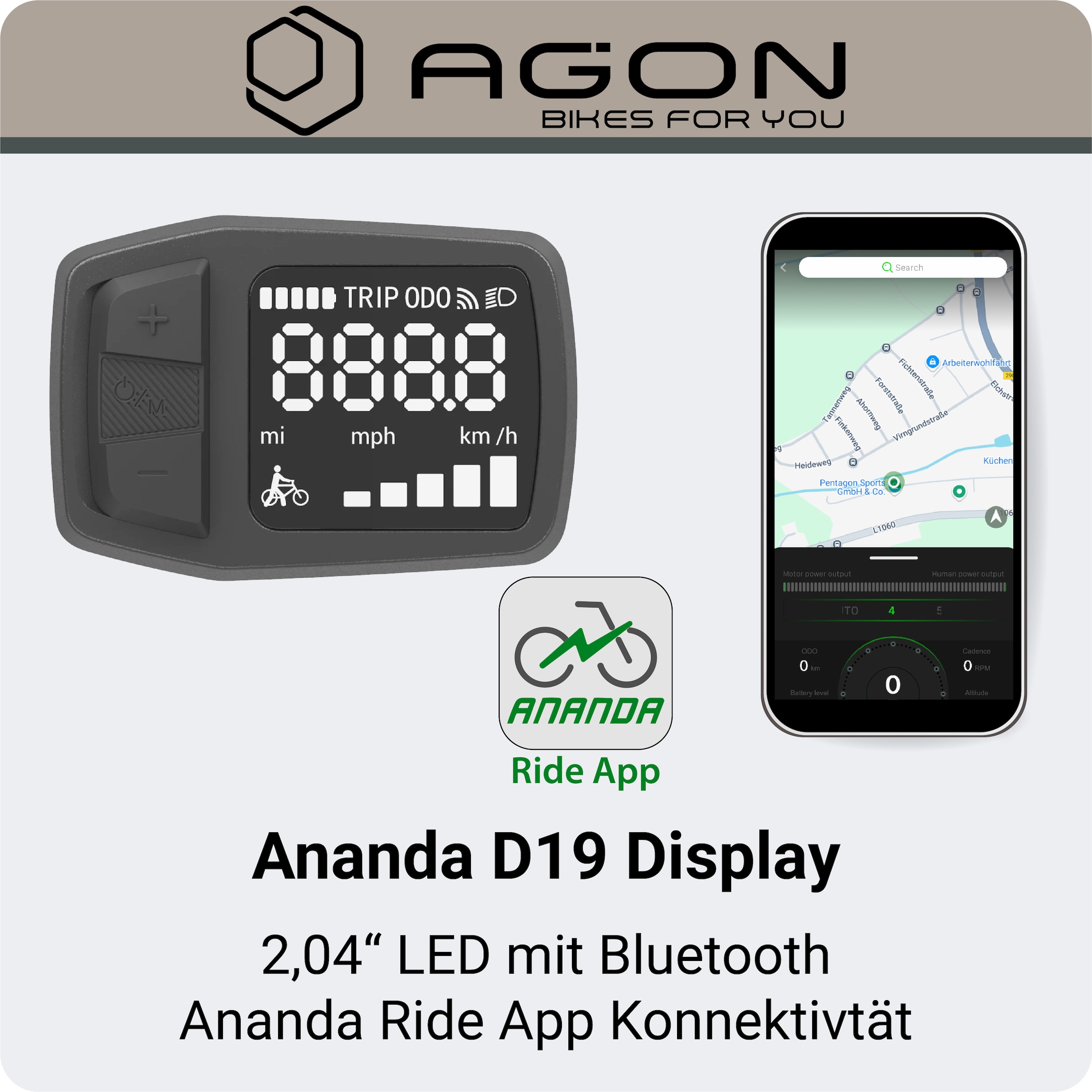 AGON »Axis« 3 Gang Nabenschaltung Frontmotor 250 W Pedelec, Elektrofahrrad für Damen u. Herren