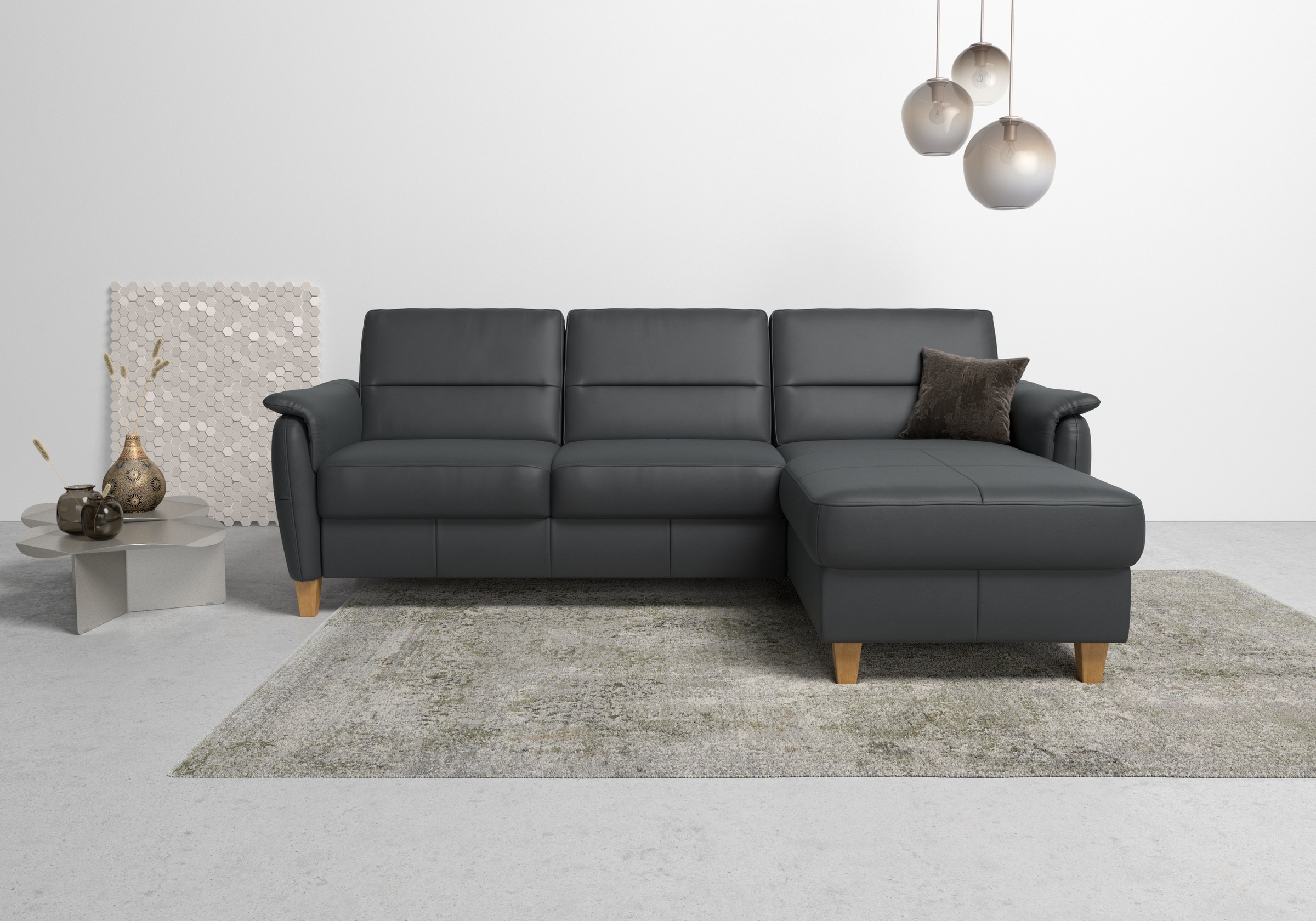 Home affaire Ecksofa "Palmera L-Form, B: 244 cm - OTTO. Verlässliche Qualität." optional Schlaffunktion & Bettkasten, Federkern