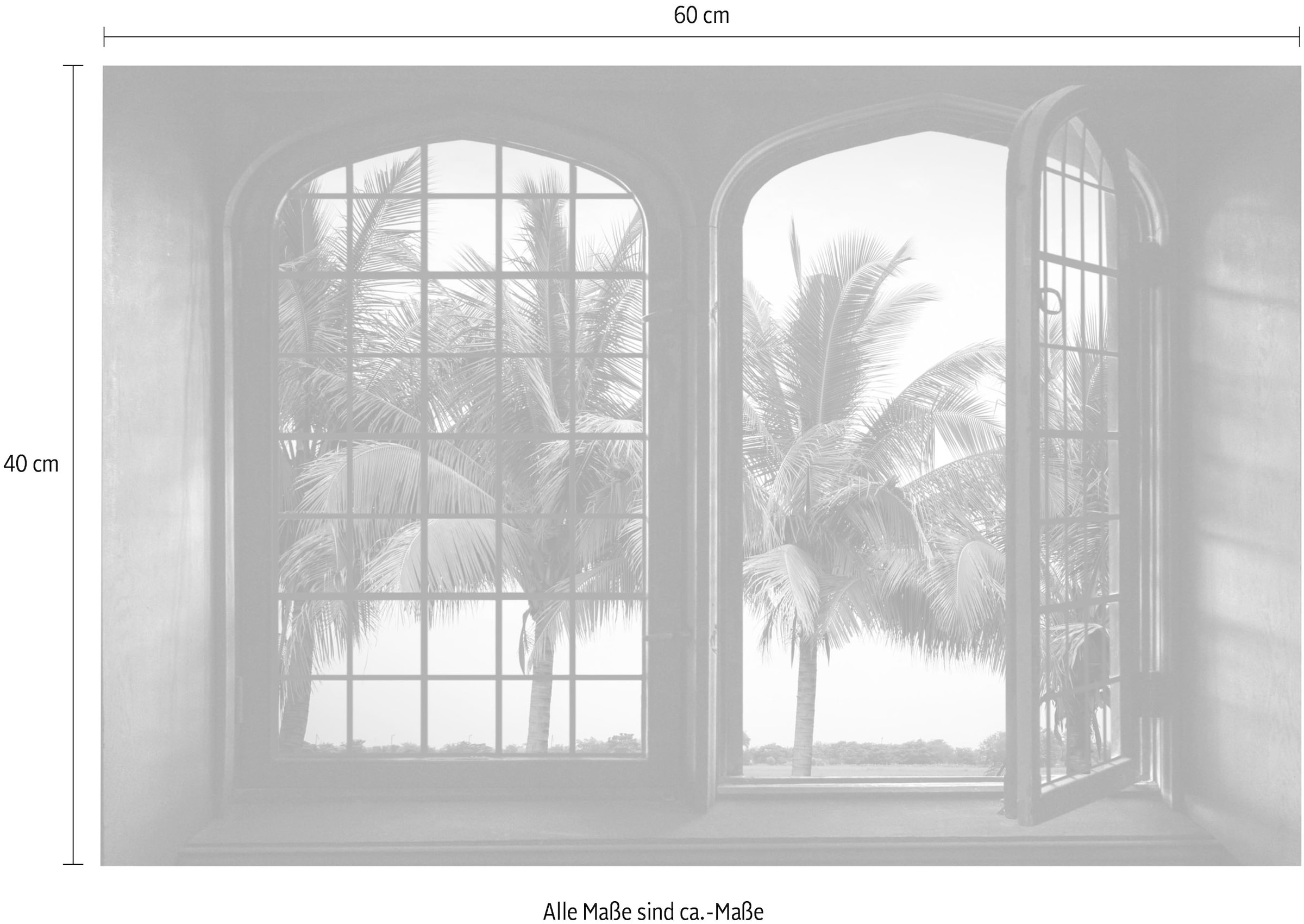 queence Wandsticker »Palmen«, Wandsticker, Wandbild, selbstklebend, 3D, Fenster