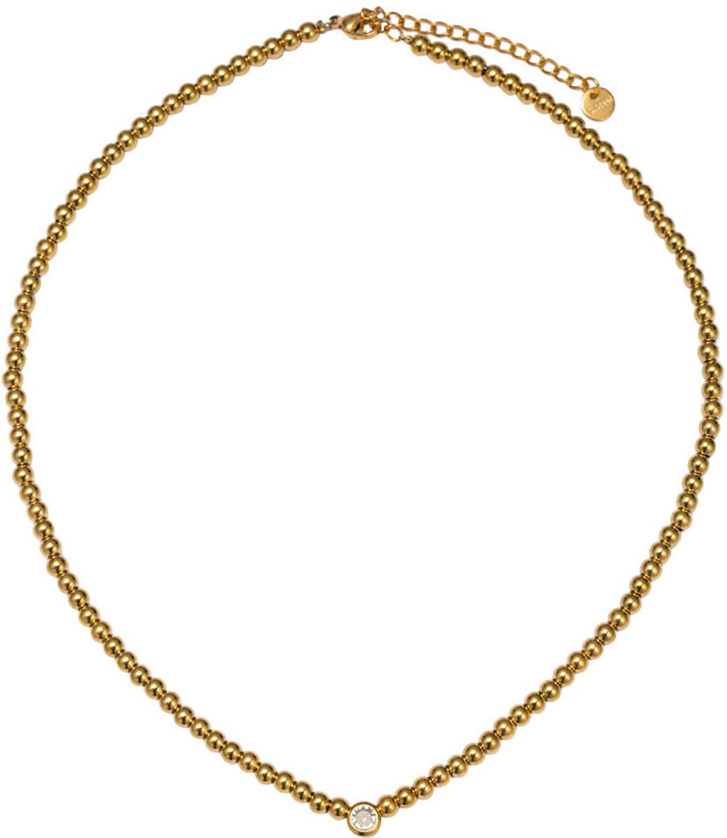Firetti Kette mit Anhänger »Schmuck Geschenk Edelstahl Halsschmuck Halskette Kugeln«, Made in Germany - mit Zirkonia (synth.)